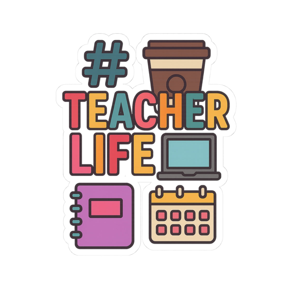 Teacher Life Stickers | Perfect for Educators and Students | Fun Classroom Decor, Planner Add-ons, Laptop Stickers, Gifts