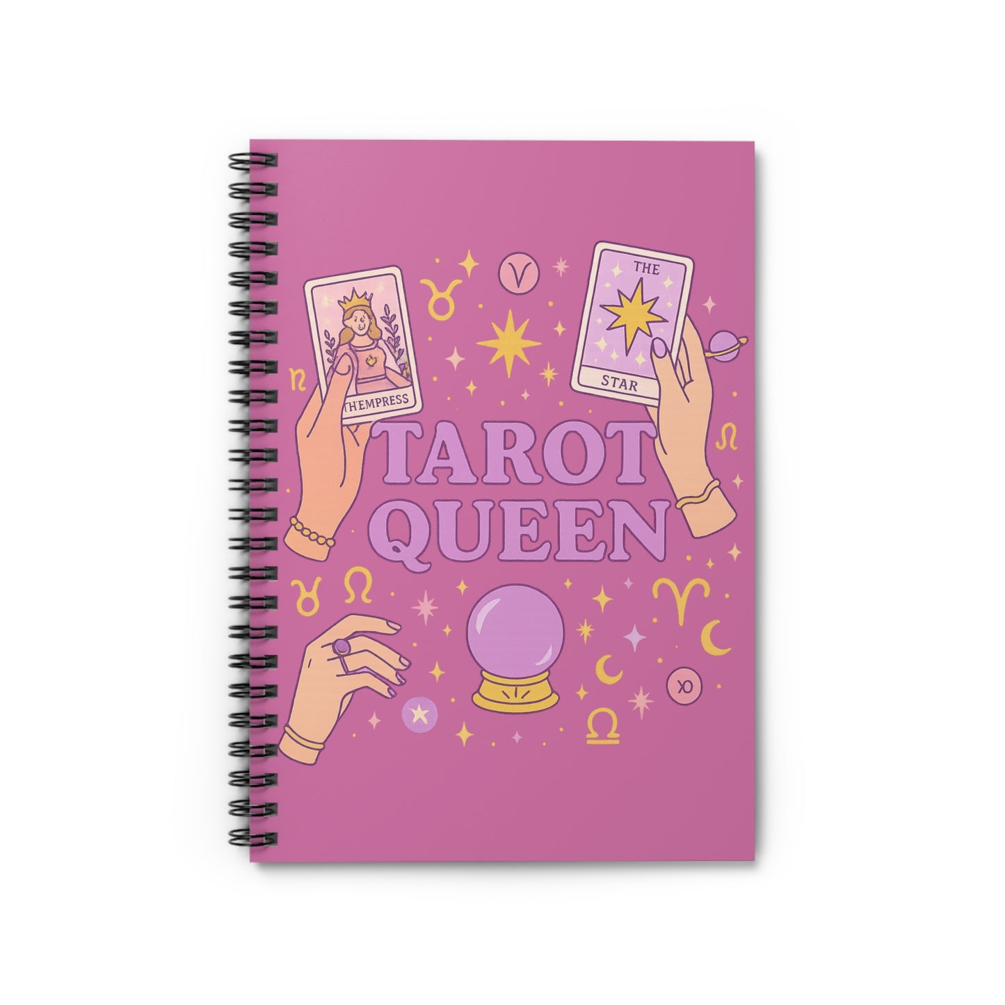 Tarot Queen Spiral Notebook - Aesthetic Journal for Tarot Lovers, Gift for Witches, Spiritual Planning, Creative Writing, Witchcraft