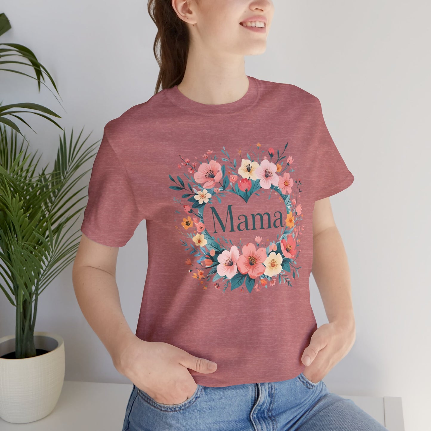 Floral Mama Tee - Perfect Gift for Moms, Mothers Day Shirt, Casual Wear, Birthday Surprise, Family Gathering