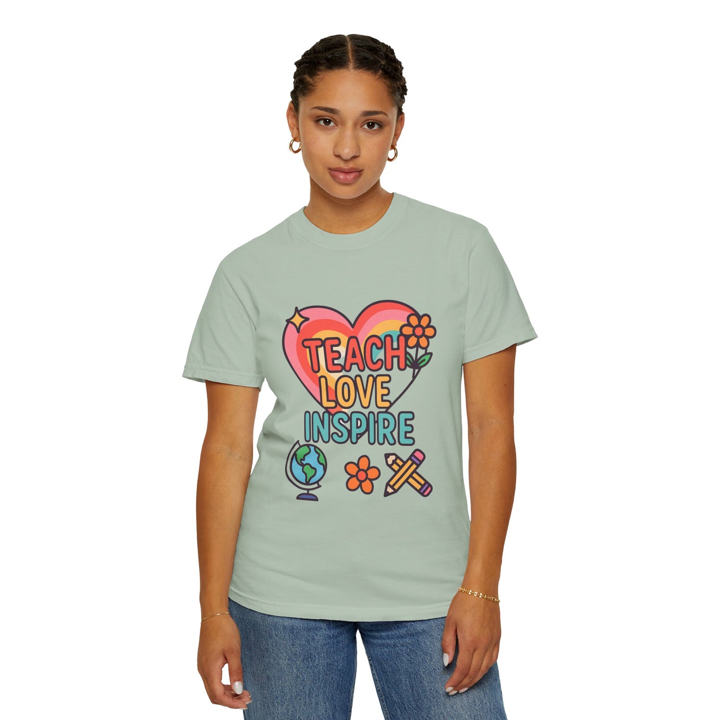 Teach, Love, Inspire Comfort Colors T-shirt - Perfect for Teachers, Gift for Education, Inspirational Apparel, Casual Wear, Positive Vibes