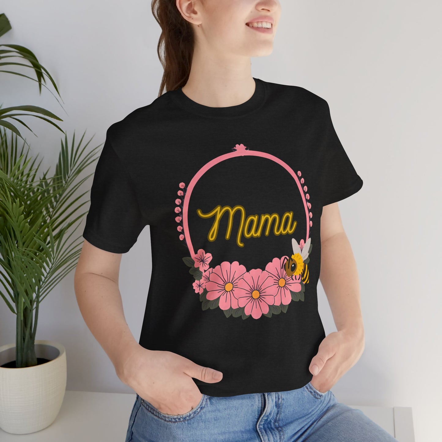 Mama Floral Bee Tee, Mother's Day Gift, Unisex Shirt, Spring Fashion, Cute Mom Shirt, Gift for Mom, Floral Design Tee