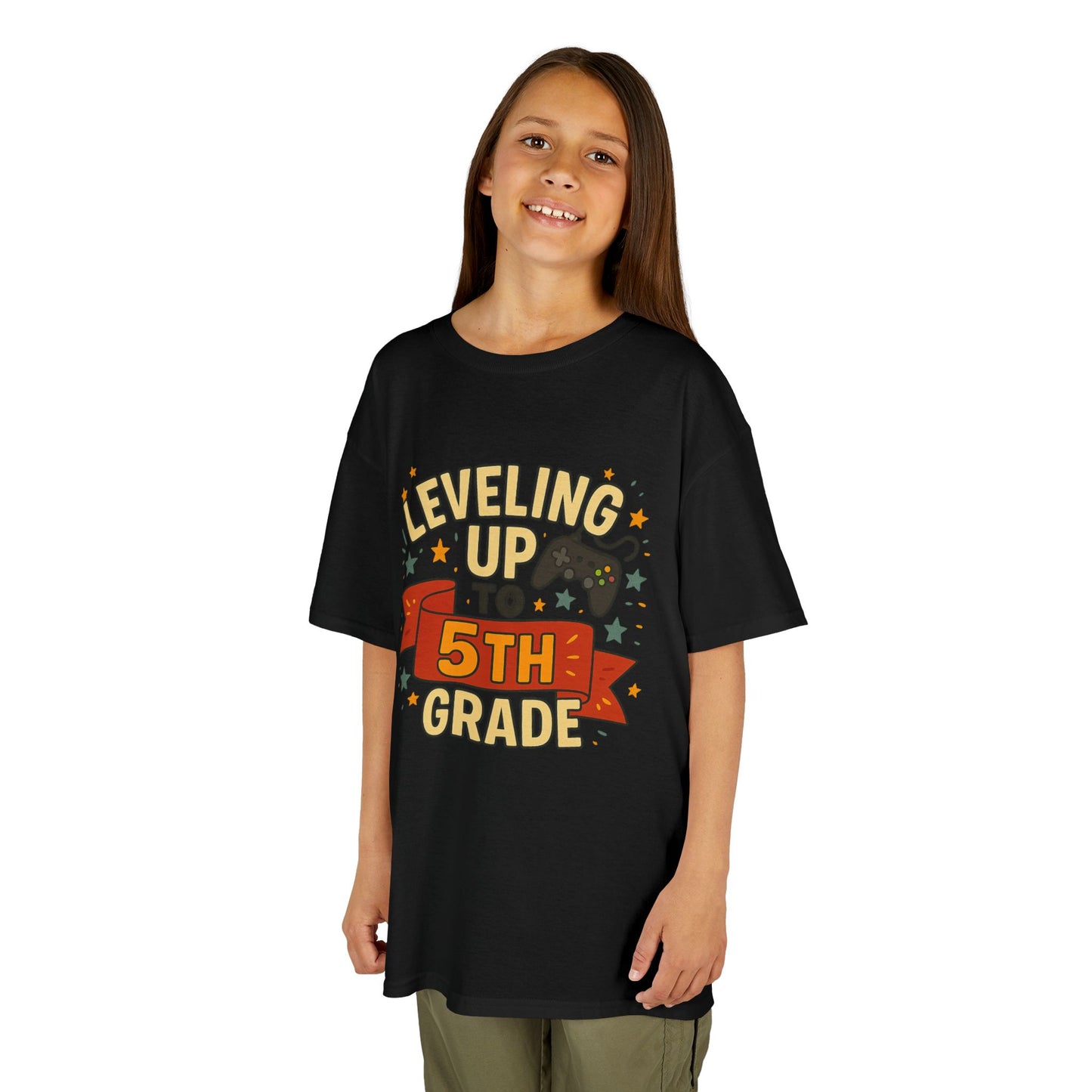 Kids Graduation Tee, Level Up to 5th Grade Shirt, Back to School Gift, Fun Class Celebration Top, Children's Achievement T-Shirt