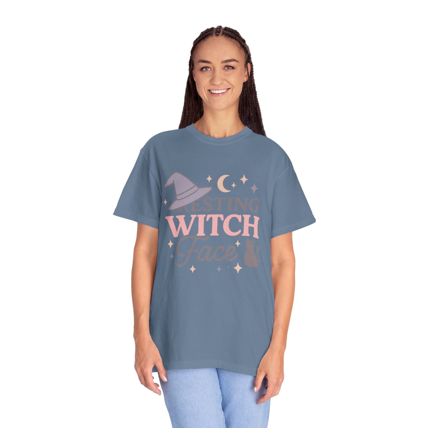 Fun Resting Witch Face Comfort Colors T-Shirt, Cozy Graphic Tee, Halloween Apparel, Gift for Witches, Unisex Seasonal Clothing, Witch-Themed Tee