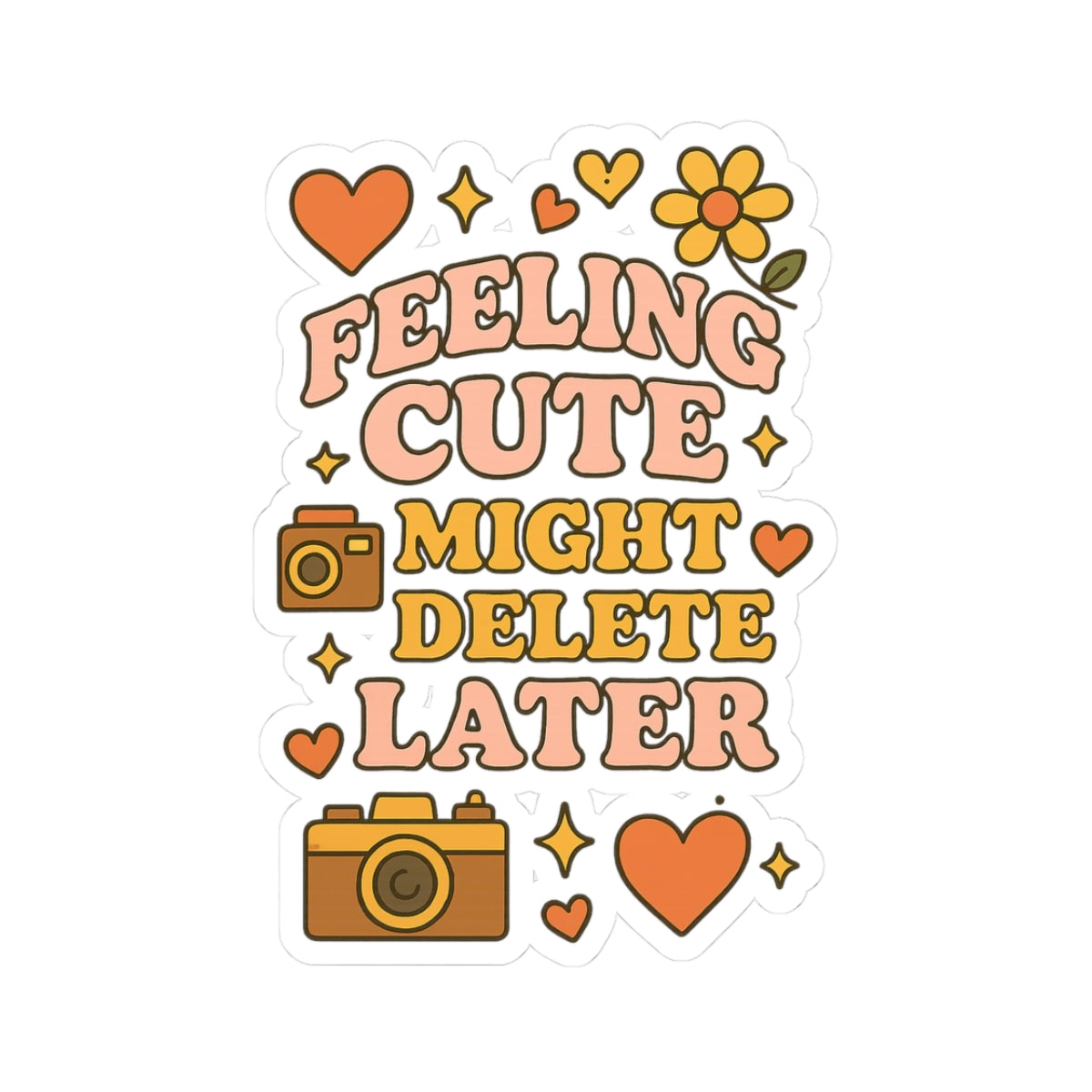 Cute Camera Kiss-Cut Stickers, Aesthetic Laptop Decals, Fun Gift for Friends, Scrapbooking Supplies, Phone Accessories