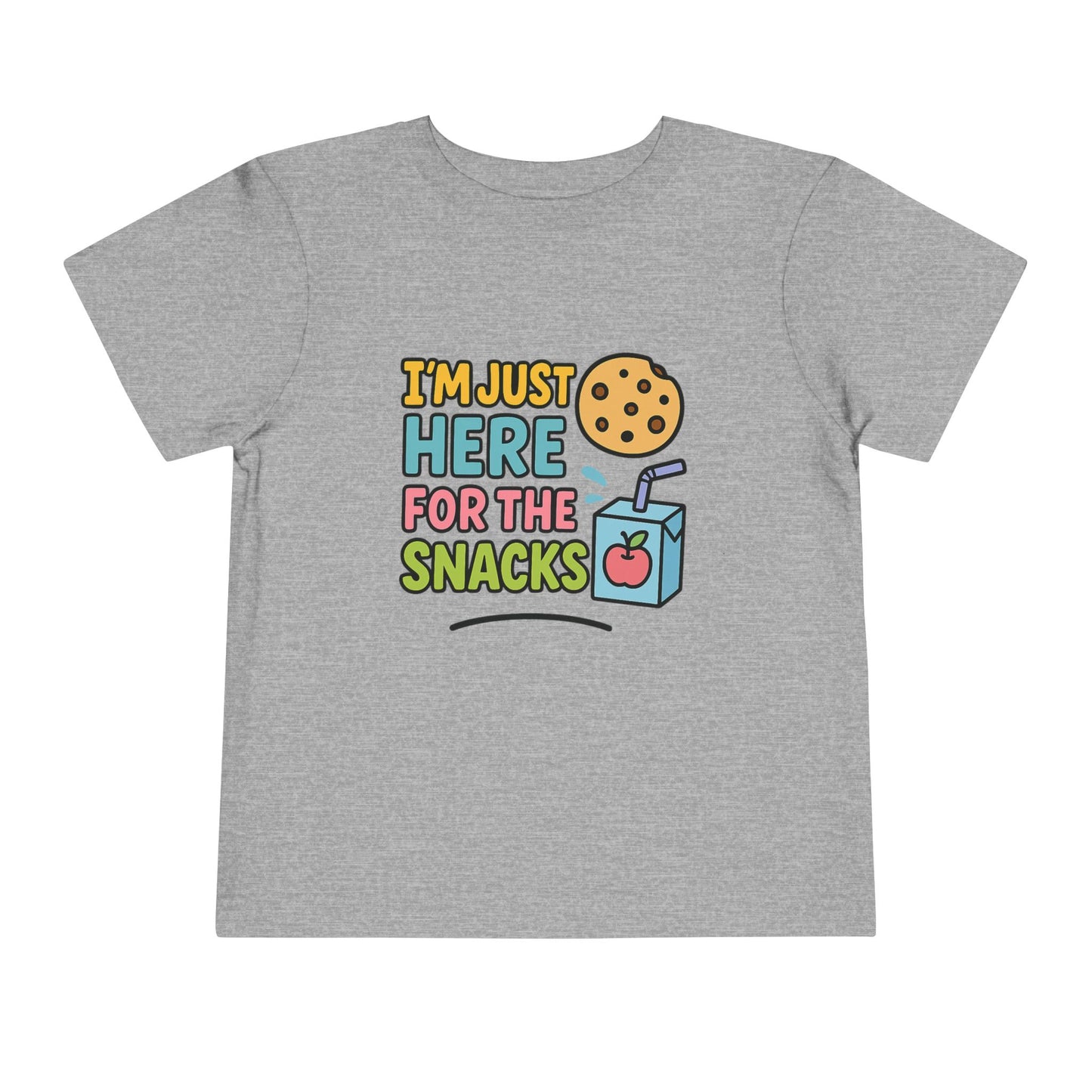Funny Toddler Tee - I'm Just Here for the Snacks, Kids Short Sleeve Shirt, Snack Lover Gift, Playtime Top, Cute Toddler Clothing