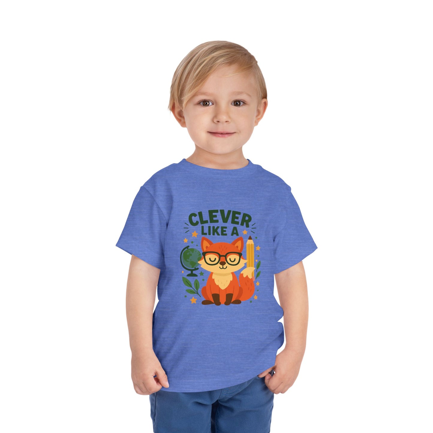 Clever Like A Fox Toddler Tee, Cute Kids T-Shirt, Back To School Shirt, Gift for Child, Toddler Apparel, Fun Graphic Tee