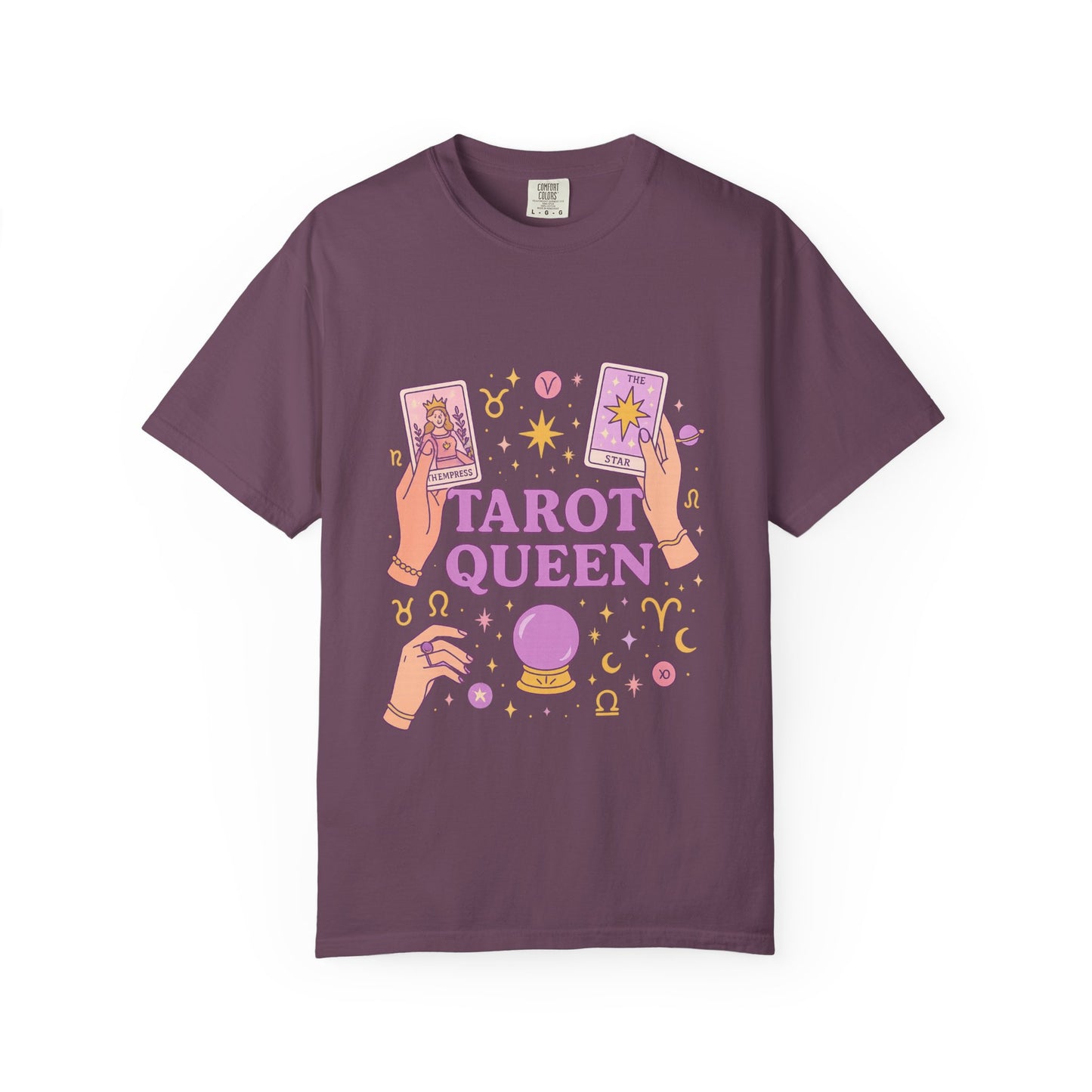 Tarot Queen Graphic Tee, Unisex T-Shirt, Astrology Apparel, Gift for Tarot Lovers, Boho Style Clothing, Spiritual Fashion