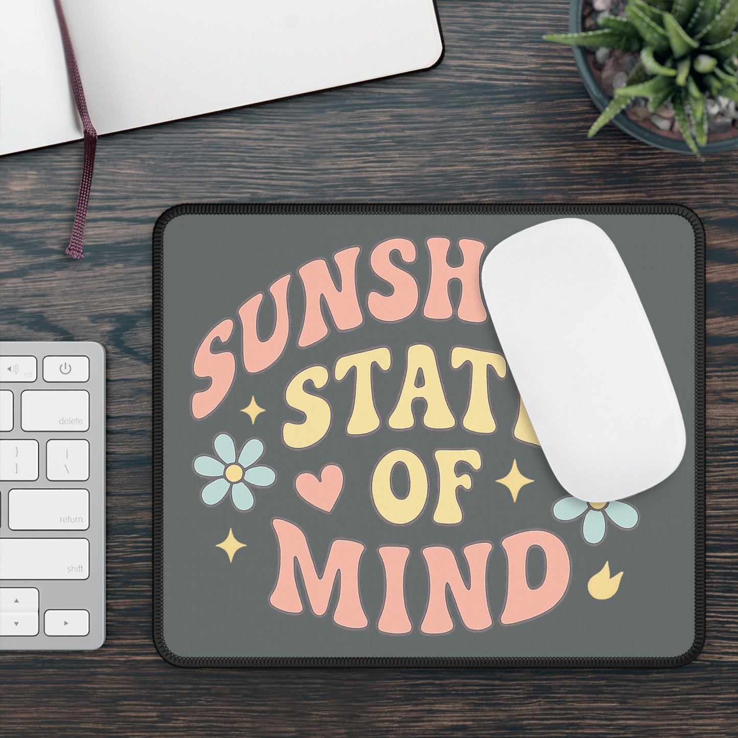 Sunny Vibe Gaming Mouse Pad - Sunshine State of Mind Design, Desk Accessories, Gamer Gifts, Home Office Decor, PC Setup