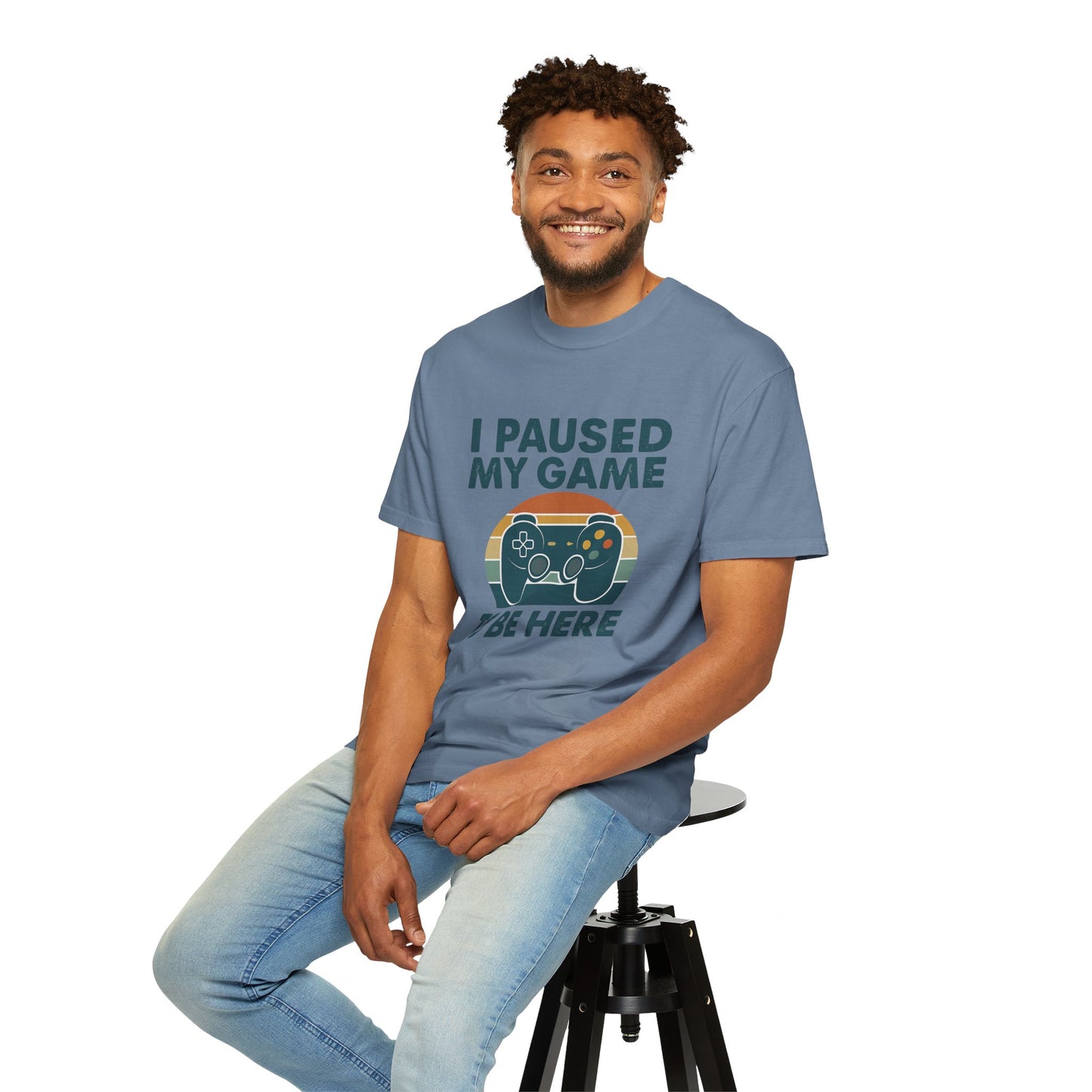 Unisex Gamer Comfort Colors T-Shirt - I Paused My Game to Be Here, Perfect Gift for Gamers, Video Game Lovers, Casual Wear, Birthday Gift, Fun Tee