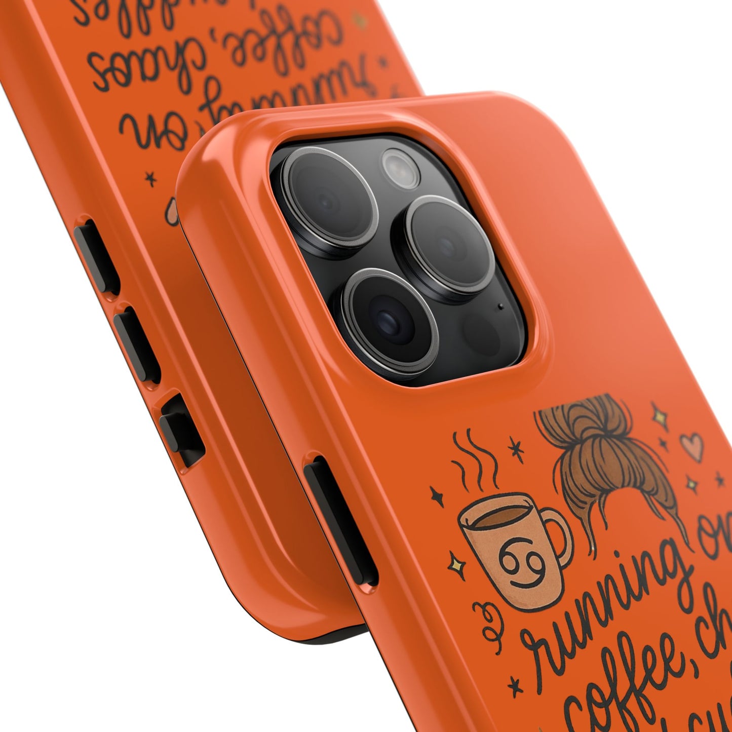 Cute Coffee Chaos Phone Case - Running on Coffee, Chaos & Cuddles, Stylish Tough Case for Coffee Lovers, Gift for Friends, Cute Phone Cover