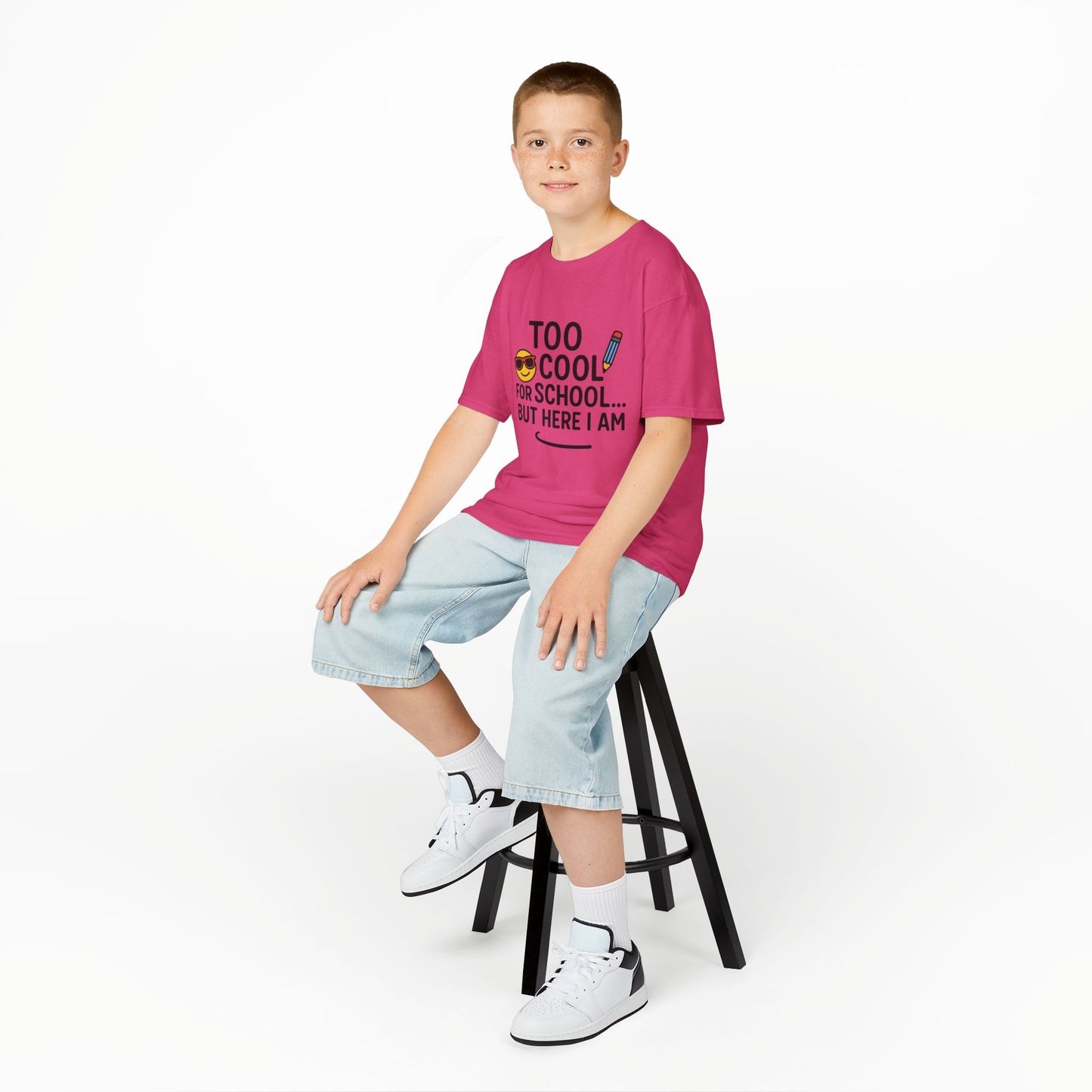 Kids Fun Tee: 'Too Cool for School' Graphic Shirt, Kids Tops, Back to School Wear, Birthday Gift, Casual Apparel