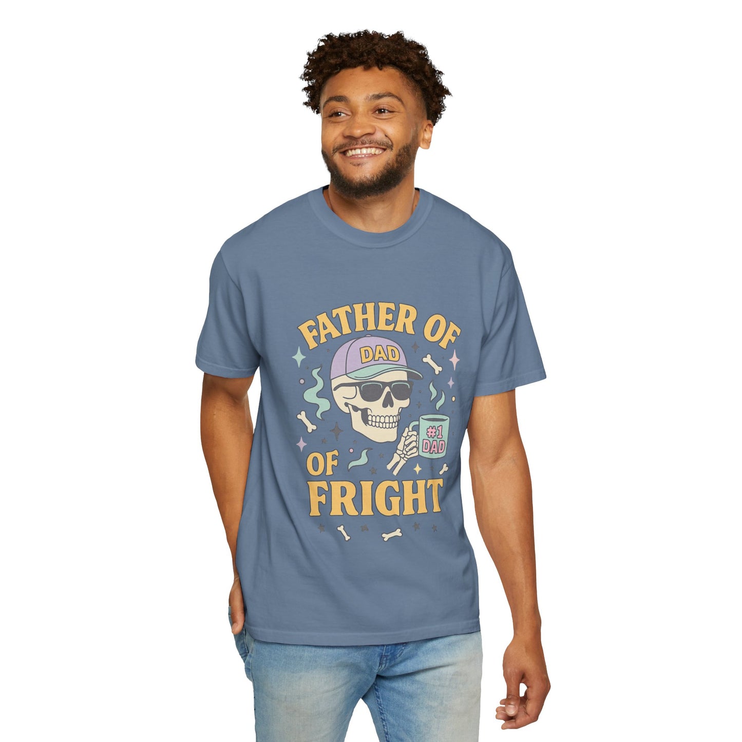 Father of Fright Comfort Colors Shirt, Unisex Halloween T-shirt, Dad Gifts, Spooky Style Tee, Family Fun Apparel, Skeleton Graphic Tee