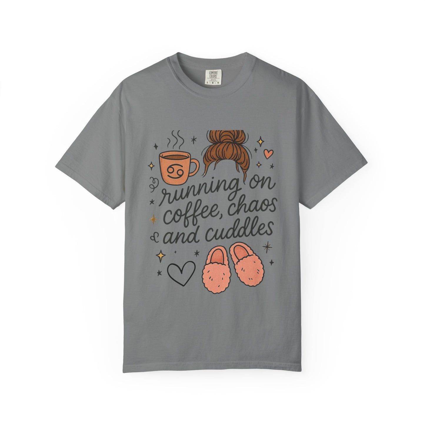 Cozy Quote T-Shirt, Running On Coffee Shirt, Gifts for Her, Funny Tee, Relaxed Fit Top, Mothers Day Gift