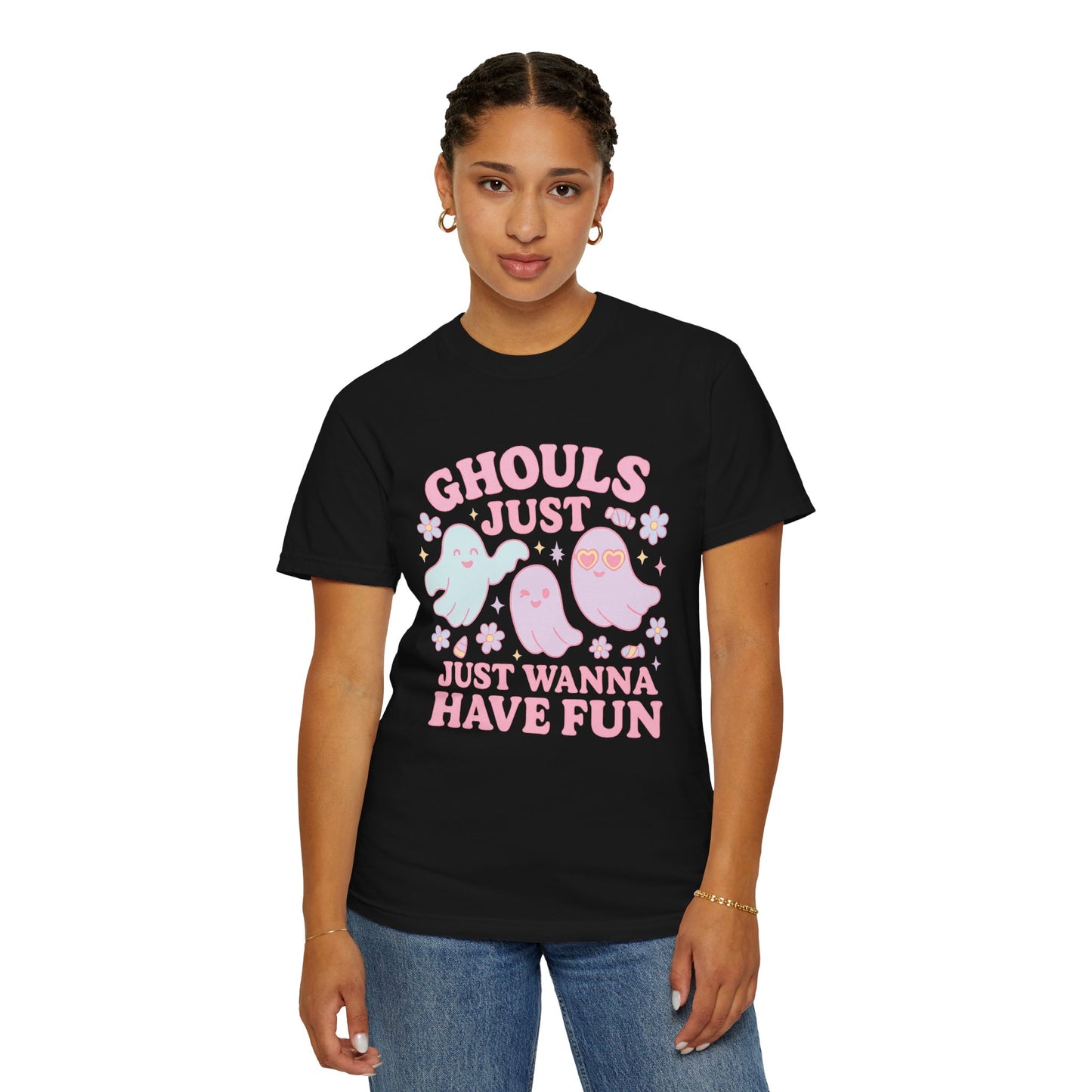 Ghouls Just Wanna Have Fun Comfort Colors T-Shirt, Spooky Vibes, Halloween Apparel, Unisex Graphic Tee, Cute Ghost Design, Casual Wear