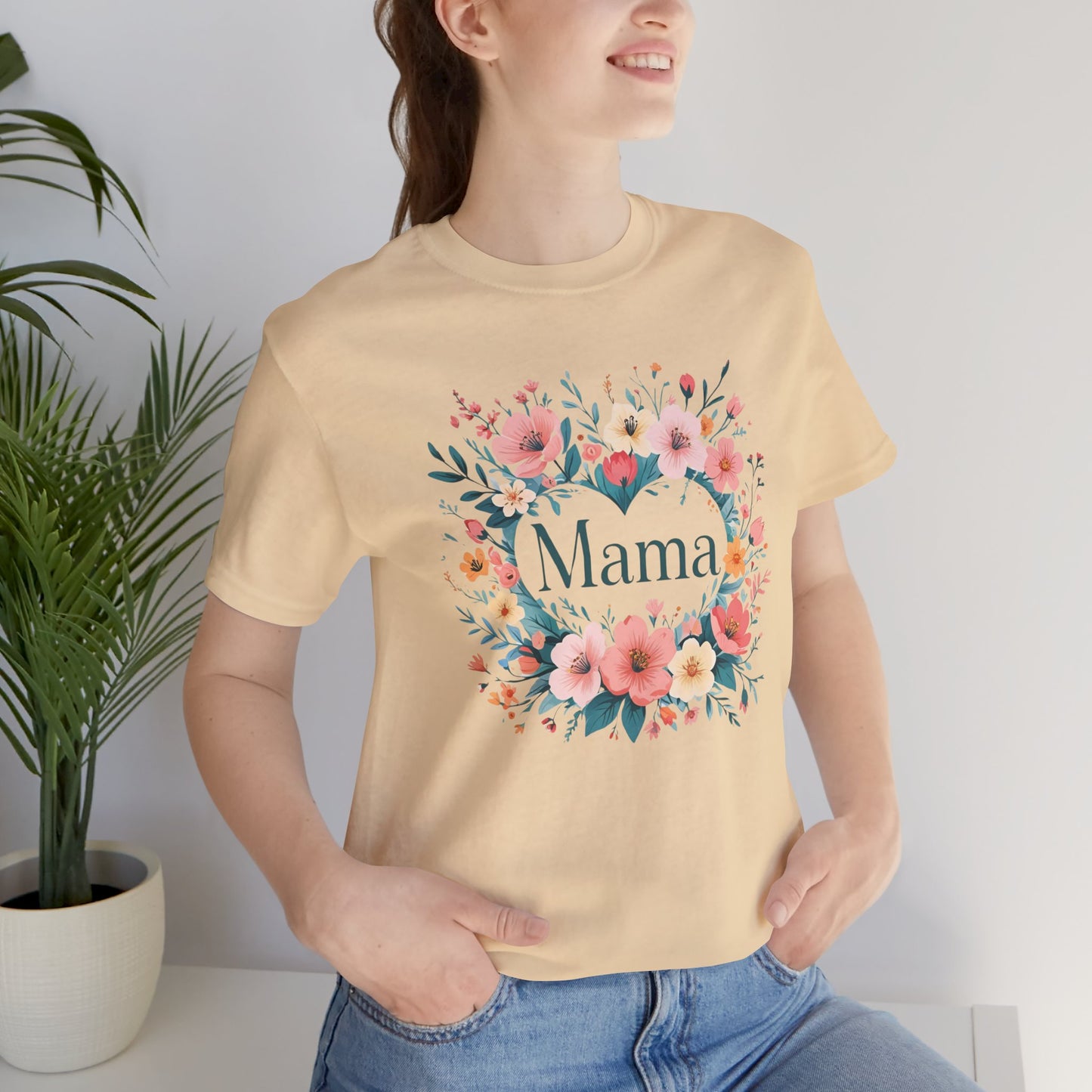 Floral Mama Tee - Perfect Gift for Moms, Mothers Day Shirt, Casual Wear, Birthday Surprise, Family Gathering