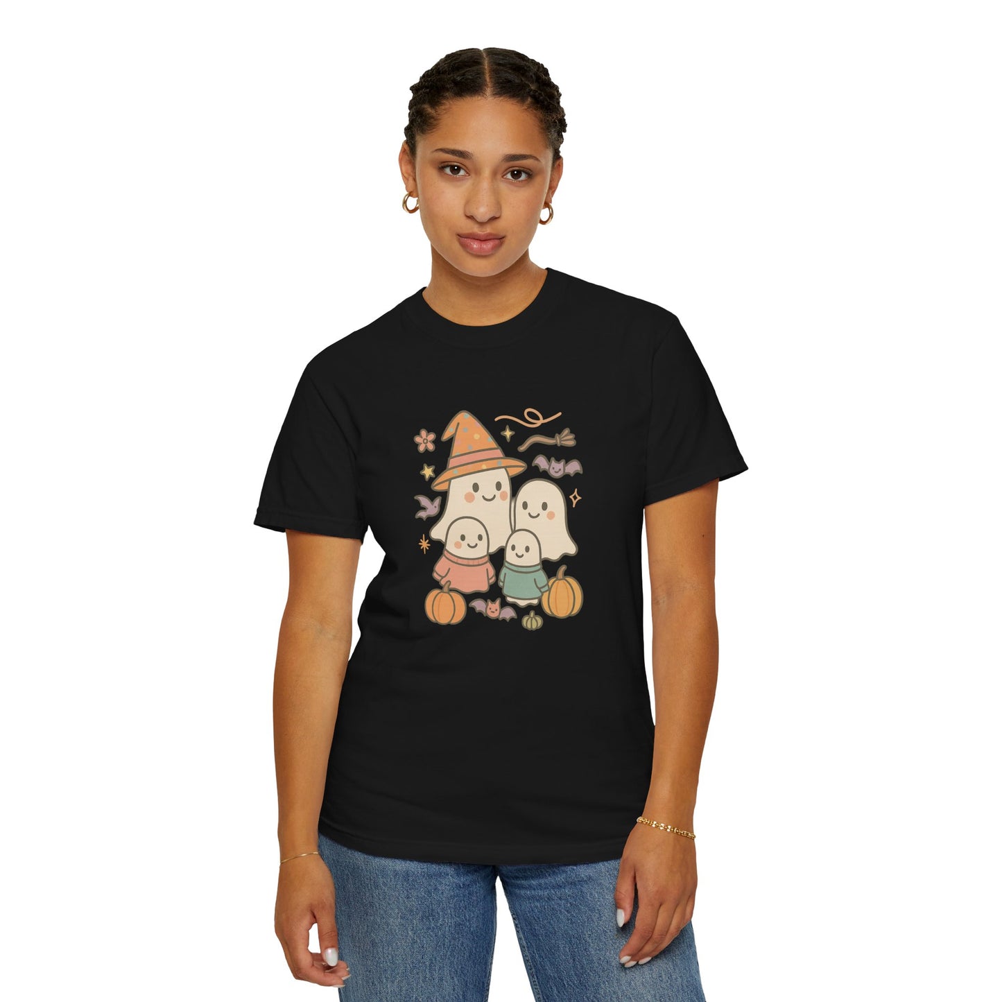 Adorable Halloween Ghost Family Comfort Colors T-Shirt, Cute Fall Tee, Halloween Costume, Unisex Gift, Spooky Season Fun