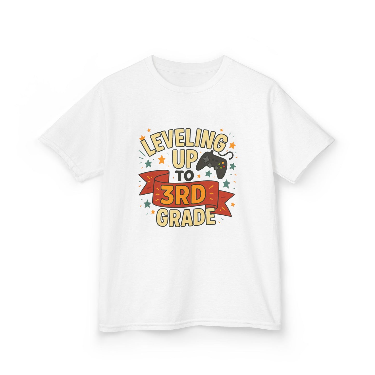 Kids Grade Celebration Tee | Leveling Up to 3rd Grade Shirt, Back to School Gift, Birthday Outfit, Fun Kids T-Shirt, Classroom Wear