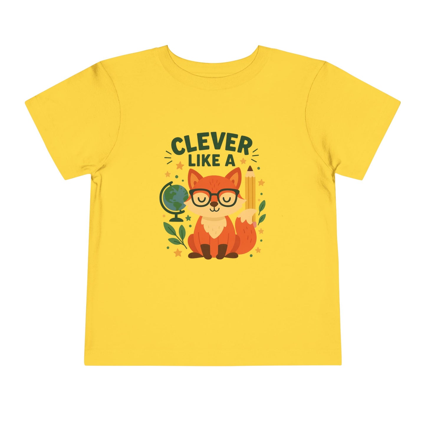 Clever Like A Fox Toddler Tee, Cute Kids T-Shirt, Back To School Shirt, Gift for Child, Toddler Apparel, Fun Graphic Tee