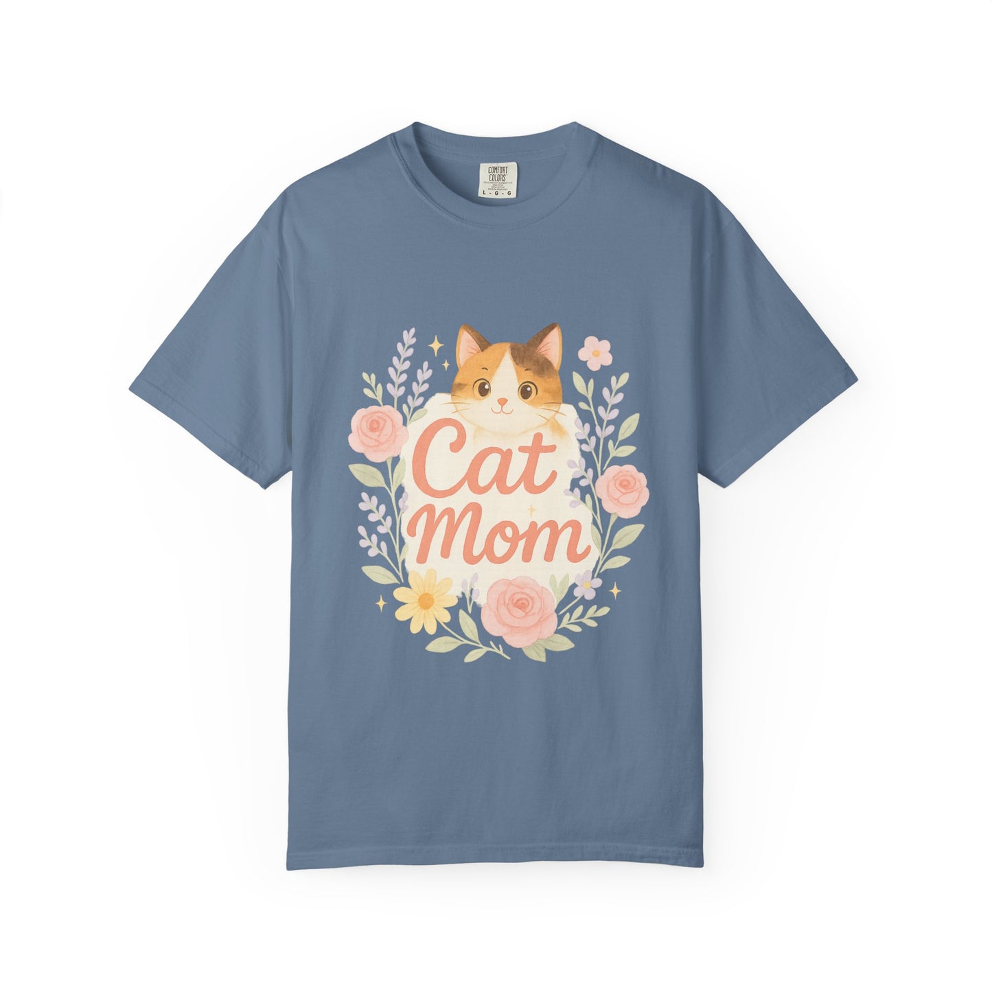 Cat Mom Garment-Dyed T-Shirt | Cute Cat Lover Tee, Pet Owner Gift, Gifts for Cat Moms, Animal Lover Apparel, Birthday Gift