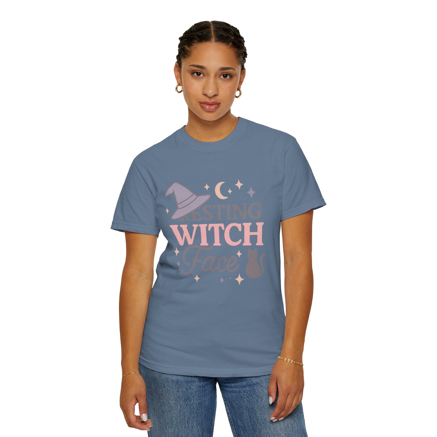 Fun Resting Witch Face Comfort Colors T-Shirt, Cozy Graphic Tee, Halloween Apparel, Gift for Witches, Unisex Seasonal Clothing, Witch-Themed Tee