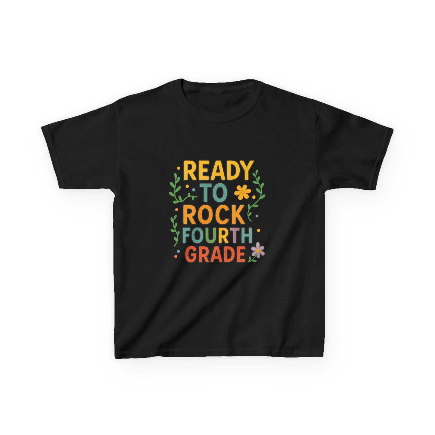 Ready to Rock Fourth Grade Kids Heavy Cotton Tee, Back to School Shirt, Toddler T-Shirt, Birthday Gift, Cute Kids Clothing