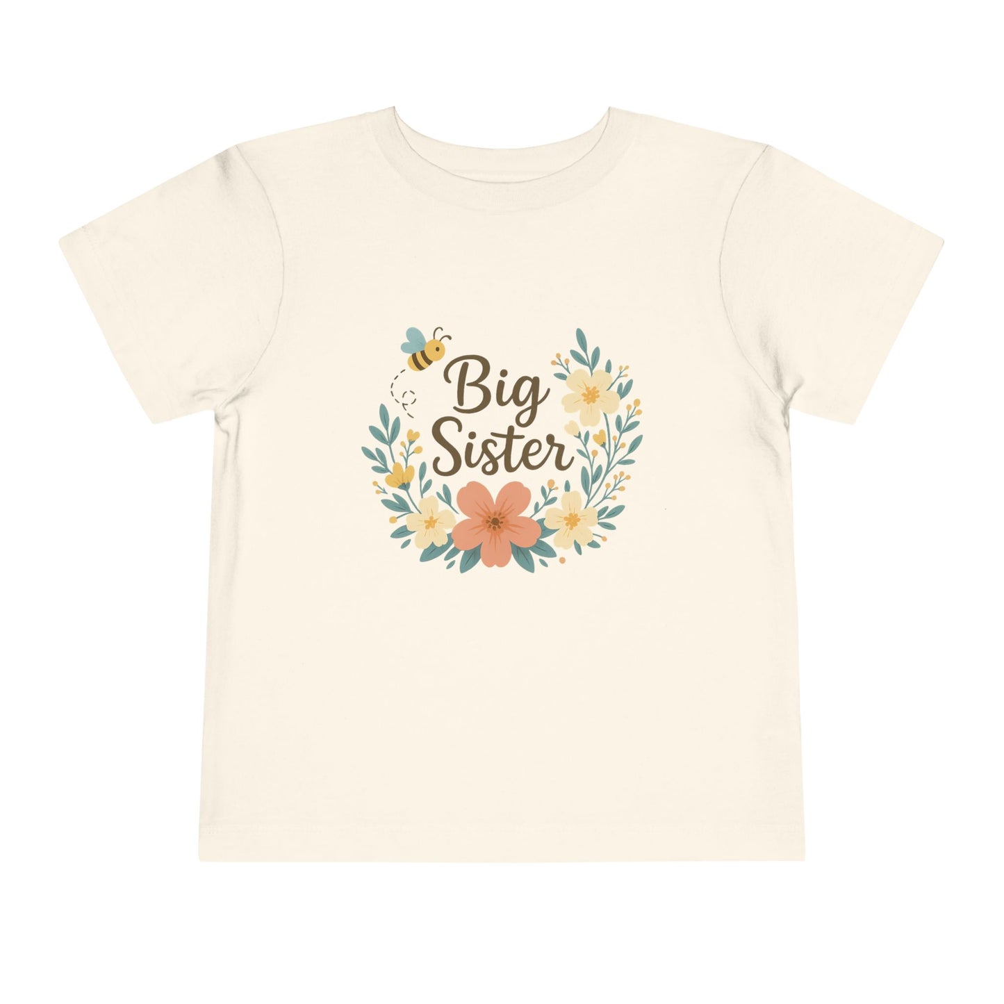 Toddler Big Sister Tee, Cute Kids Shirt, Floral Children's Top, Gift for New Big Sisters, Baby Announcement Outfit