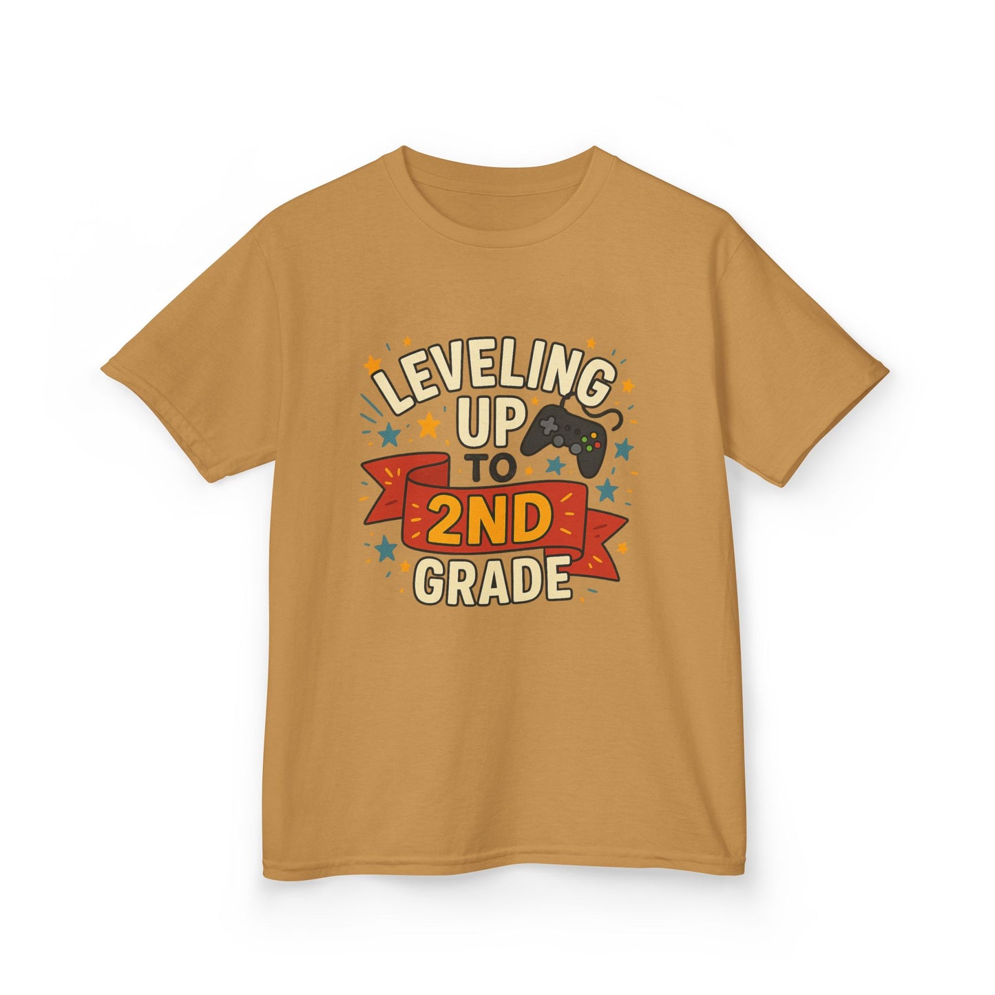 Kids Gaming Tee - Leveling Up to 2nd Grade, Back to School Shirt, Gaming Gift, Fun Children's Apparel, Birthday Celebration Outfit