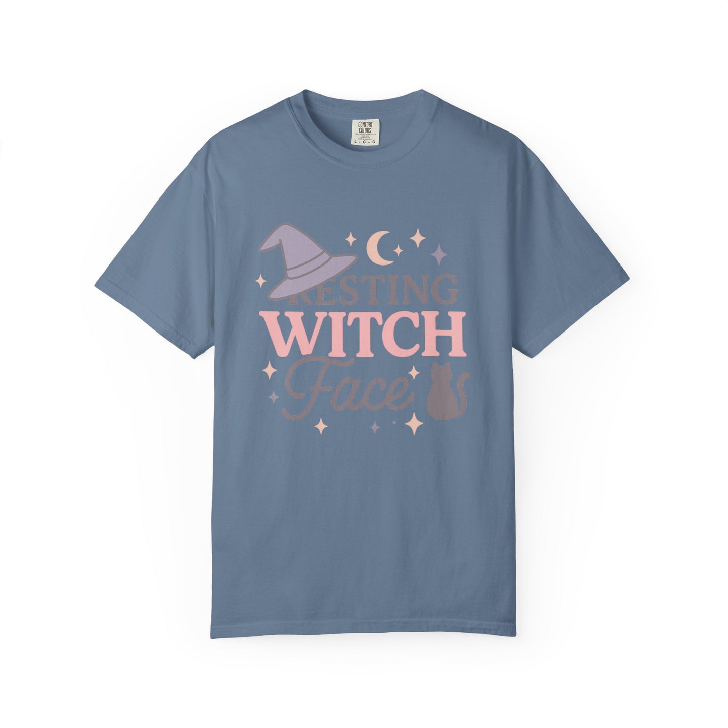 Fun Resting Witch Face Comfort Colors T-Shirt, Cozy Graphic Tee, Halloween Apparel, Gift for Witches, Unisex Seasonal Clothing, Witch-Themed Tee