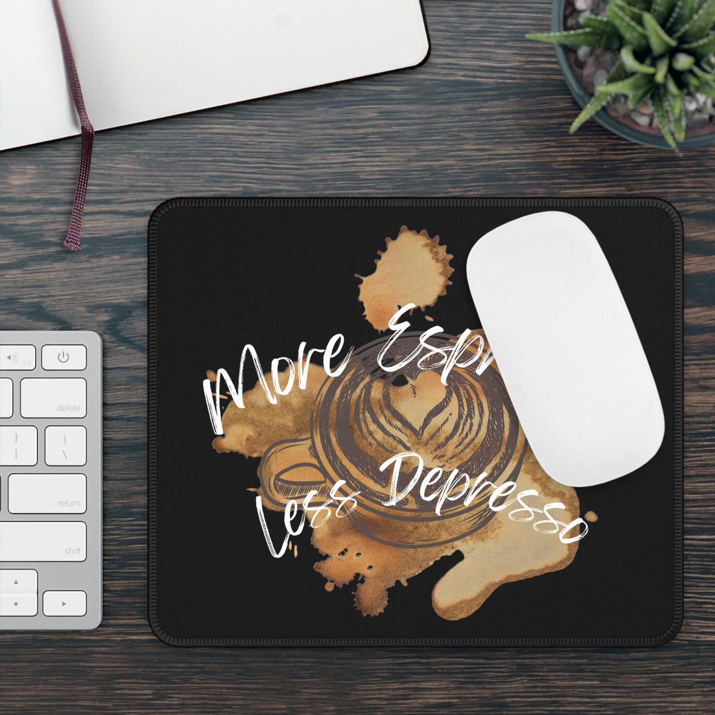 Espresso Mouse Pad | Coffee Lover Gift, Gamer Accessory, Office Decor, Fun Desk Mat, Hot Beverage Enthusiast