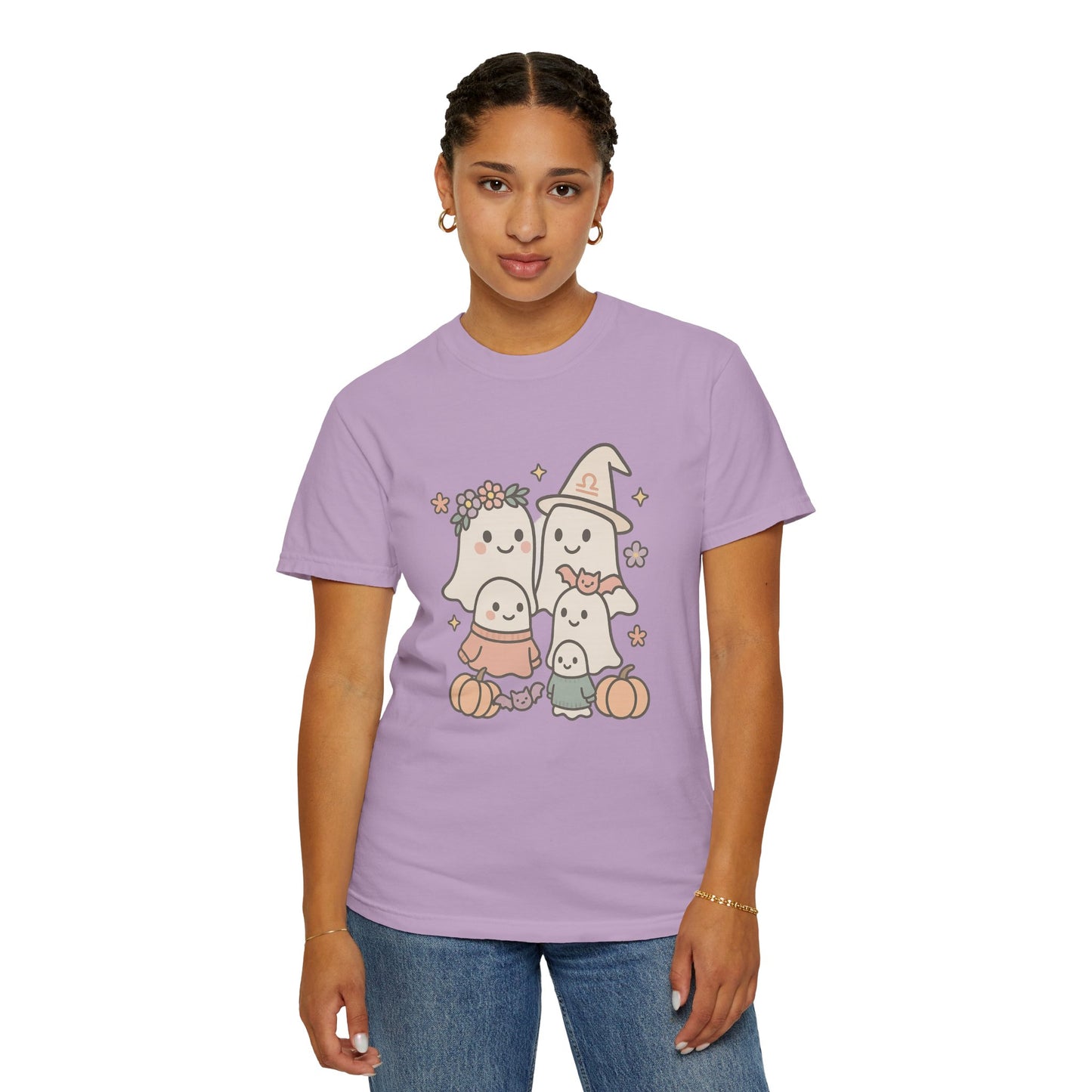Cute Ghost Family Comfort Colors T-Shirt, Halloween Tee, Pumpkin Shirt, Fall Apparel, Unisex Garment-Dyed Top, Cute Halloween Gift