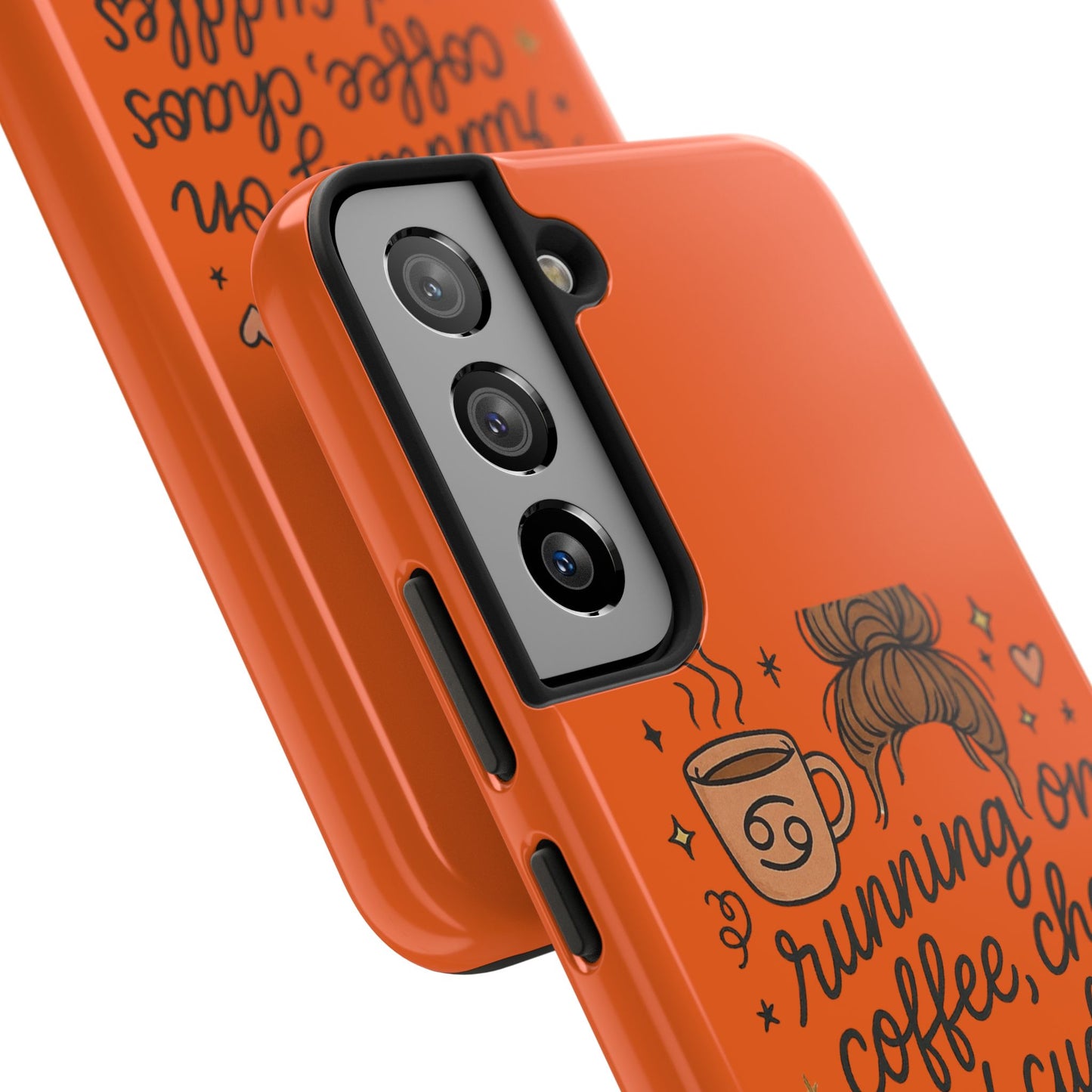Cute Coffee Chaos Phone Case - Running on Coffee, Chaos & Cuddles, Stylish Tough Case for Coffee Lovers, Gift for Friends, Cute Phone Cover