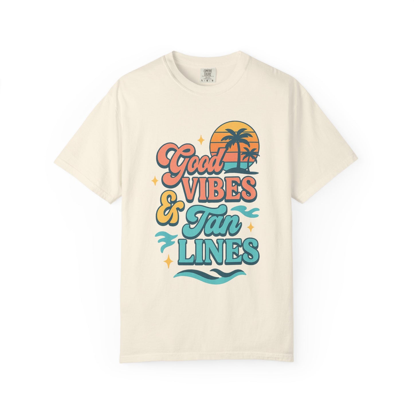 Good Vibes & Tan Lines Unisex T-Shirt, Summer Apparel, Beach Graphic Tee, Vacation Style, Casual Wear, Gift for Him/Her