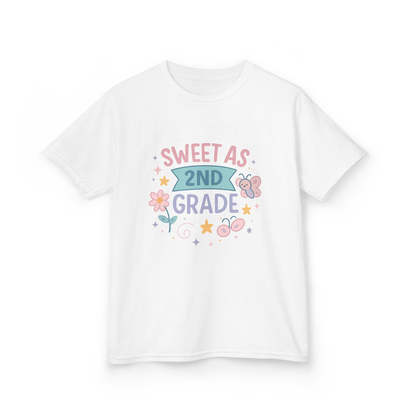 Sweet as 2nd Grade Kids Tee, Cute Kids T-Shirt, Back to School Shirt, Butterfly Design, Kids Gift, Spring Outfit, Children's Apparel