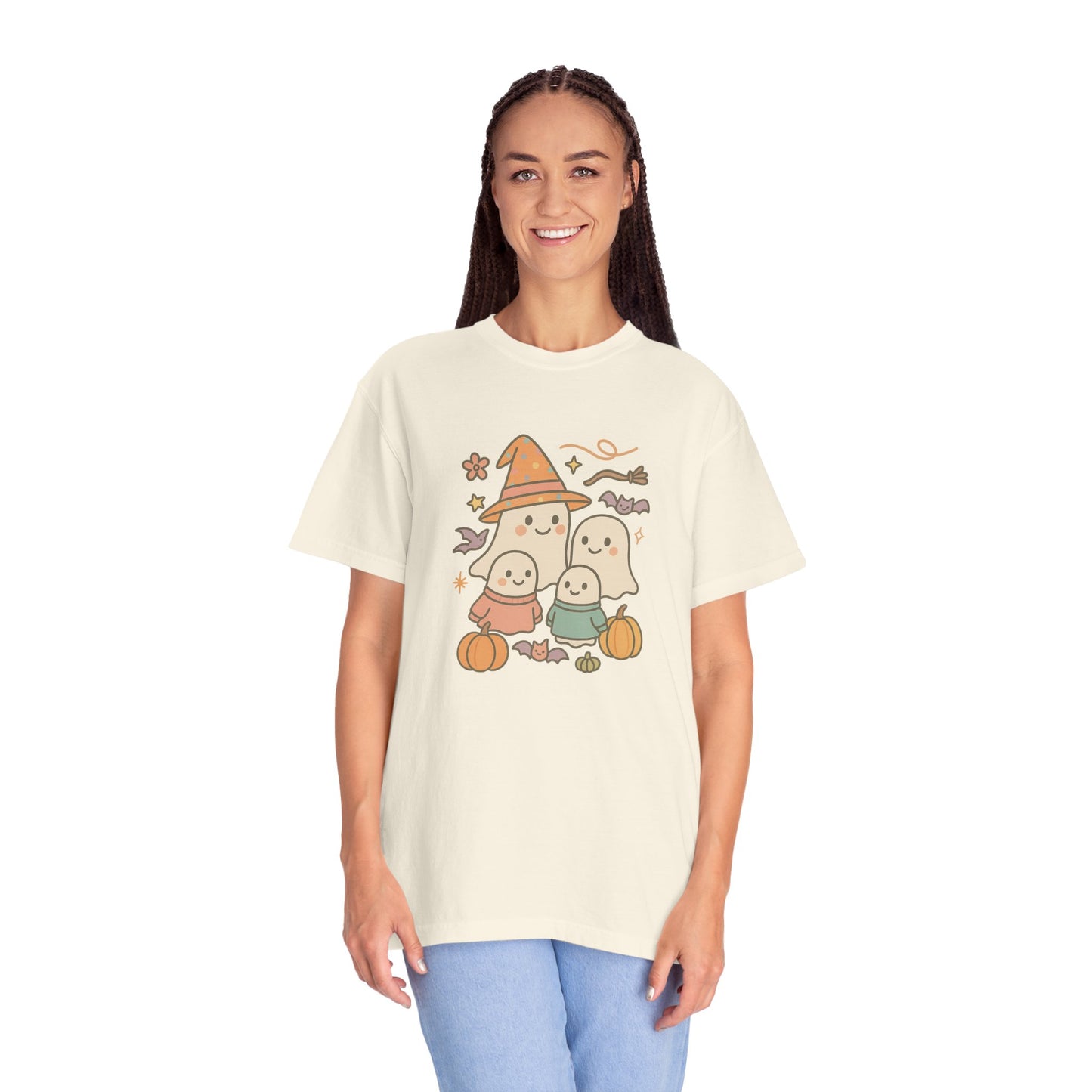 Adorable Halloween Ghost Family Comfort Colors T-Shirt, Cute Fall Tee, Halloween Costume, Unisex Gift, Spooky Season Fun