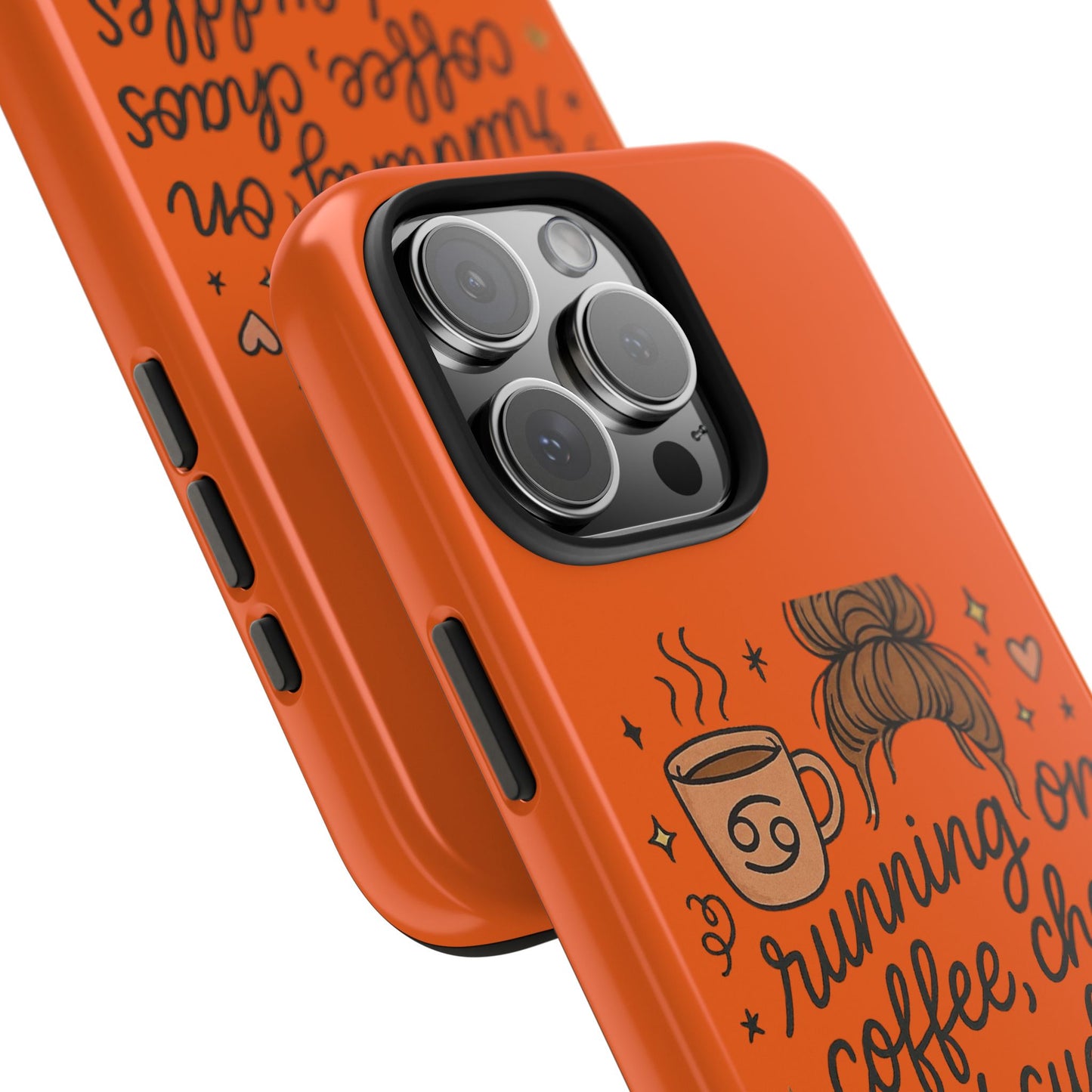 Cute Coffee Chaos Phone Case - Running on Coffee, Chaos & Cuddles, Stylish Tough Case for Coffee Lovers, Gift for Friends, Cute Phone Cover