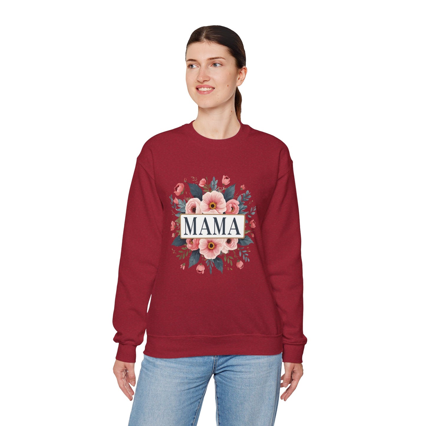 Floral Mama Sweatshirt, Mother's Day Gift, Cozy Sweatshirt, Unisex Crewneck, Floral Sweatshirt for Moms, Spring Fashion