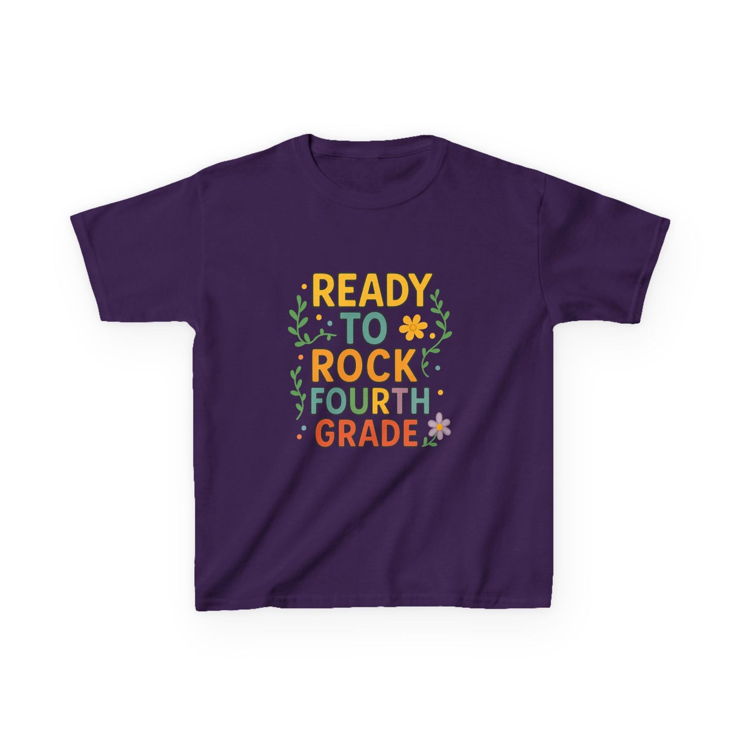 Ready to Rock Fourth Grade Kids Heavy Cotton Tee, Back to School Shirt, Toddler T-Shirt, Birthday Gift, Cute Kids Clothing
