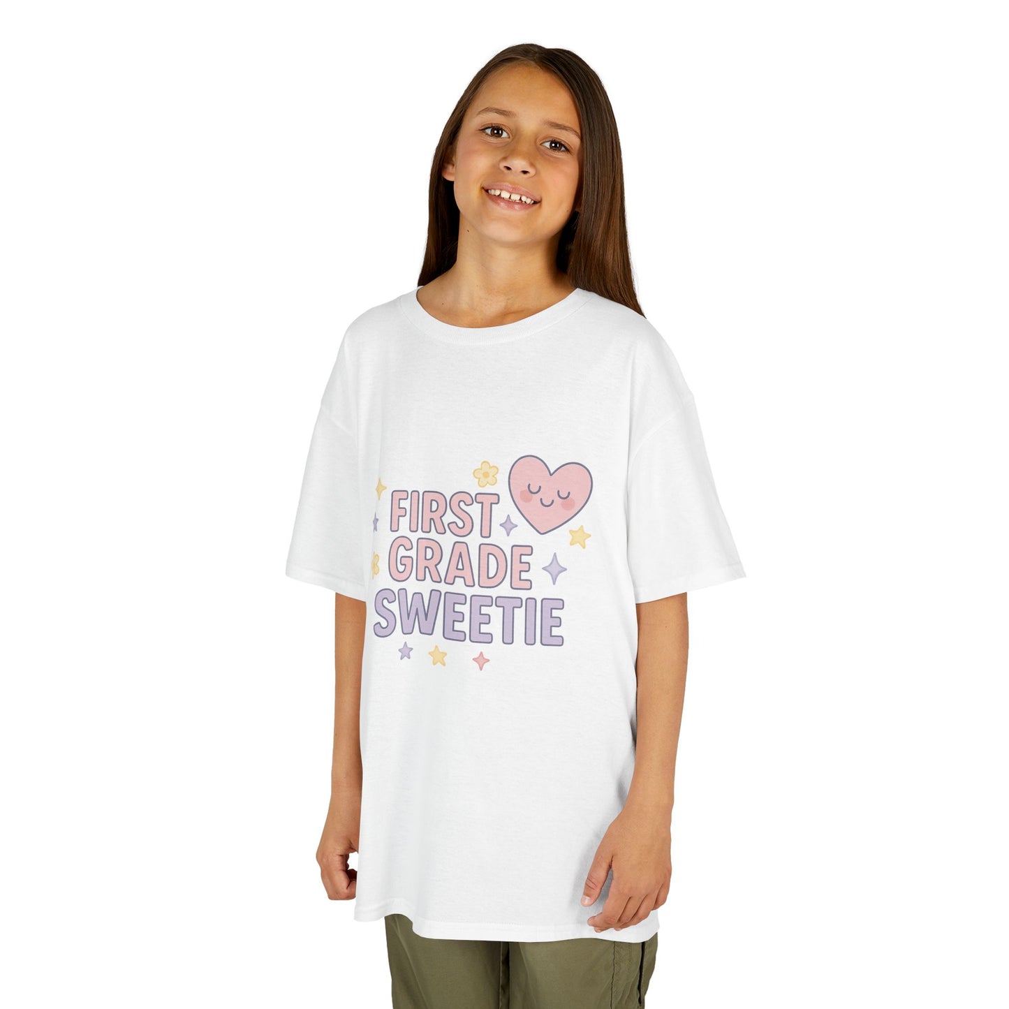 First Grade Sweetie Kids Tee - Cute Youth Cotton Shirt, Back to School Outfit, Children’s Gift, Birthday Gift, Classroom Apparel