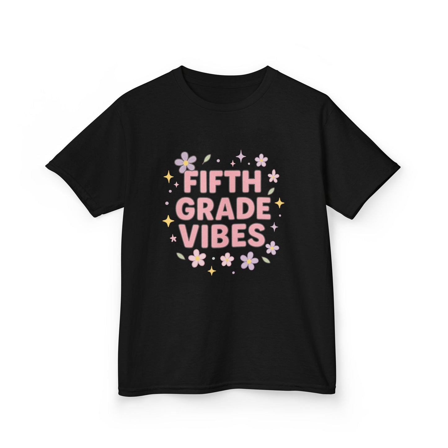 Fifth Grade Vibes Kids Tee, Fun Youth T-Shirt, Back to School Apparel, Flower Power Tee, Casual Summer Shirt, Gift for Kids