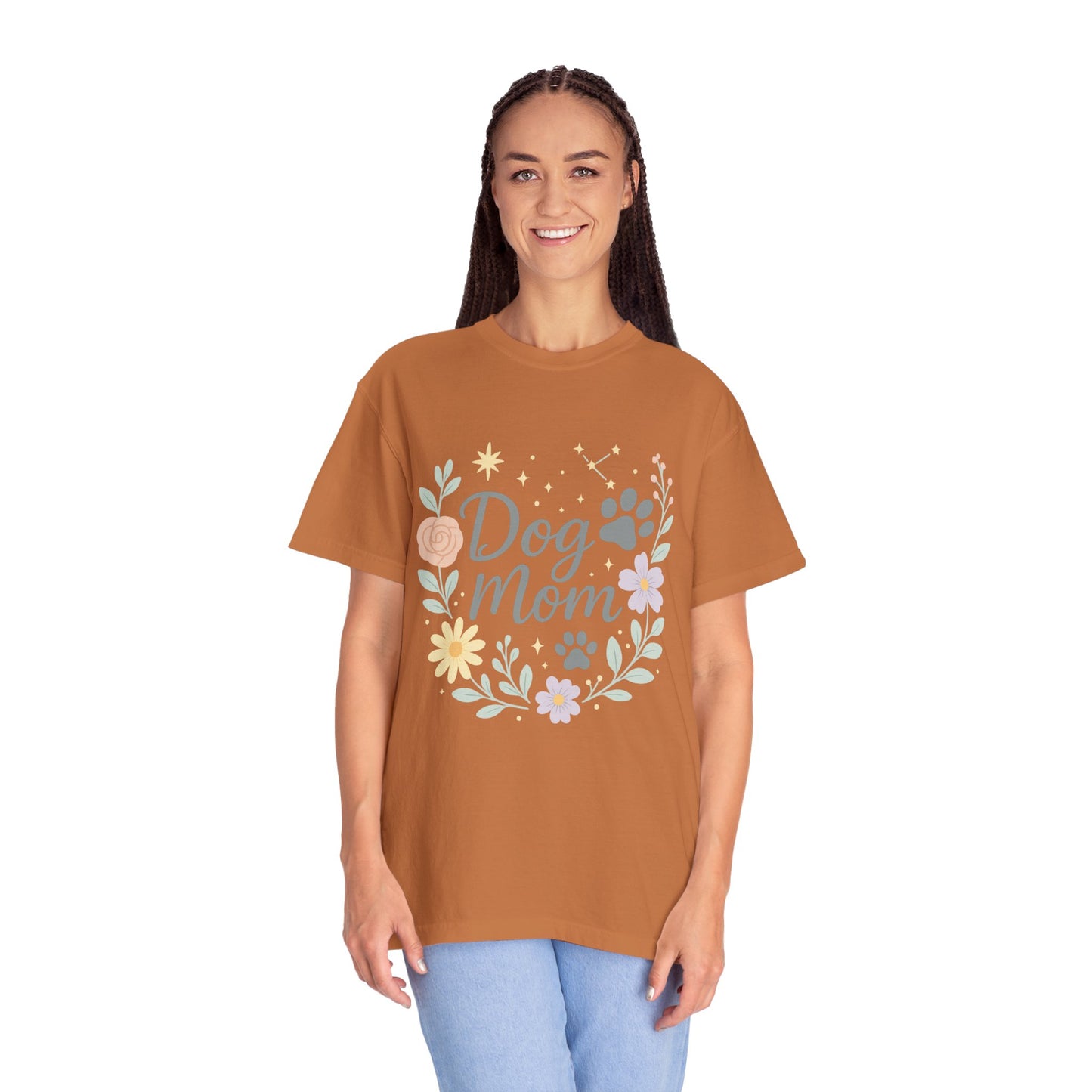 Dog Mom Flower Unisex T-shirt | Cute Pet Lover Tee | Gift for Dog Owners | Animal Lover Apparel | Mother's Day T-shirt