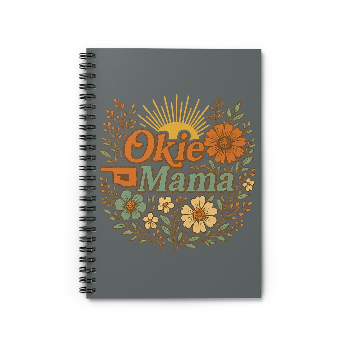 Floral Spiral Notebook - Okie Mama Design | Gift for Moms, Note-Taking, Journaling, Stationery, Home Office