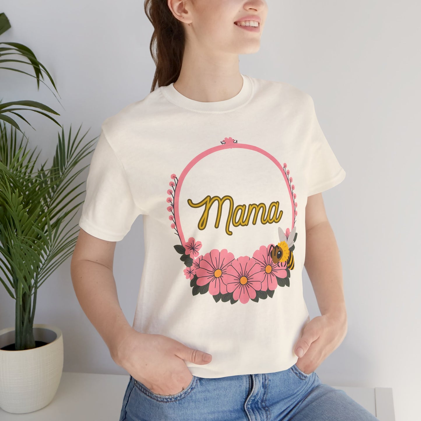 Mama Floral Bee Tee, Mother's Day Gift, Unisex Shirt, Spring Fashion, Cute Mom Shirt, Gift for Mom, Floral Design Tee