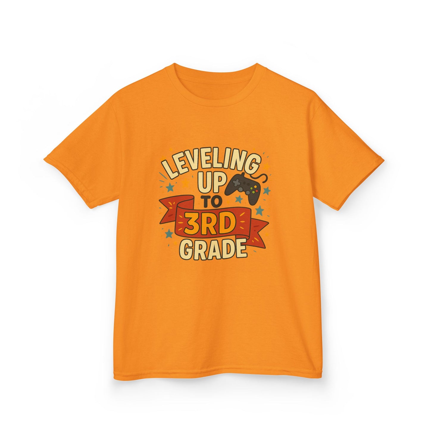Kids Grade Celebration Tee | Leveling Up to 3rd Grade Shirt, Back to School Gift, Birthday Outfit, Fun Kids T-Shirt, Classroom Wear