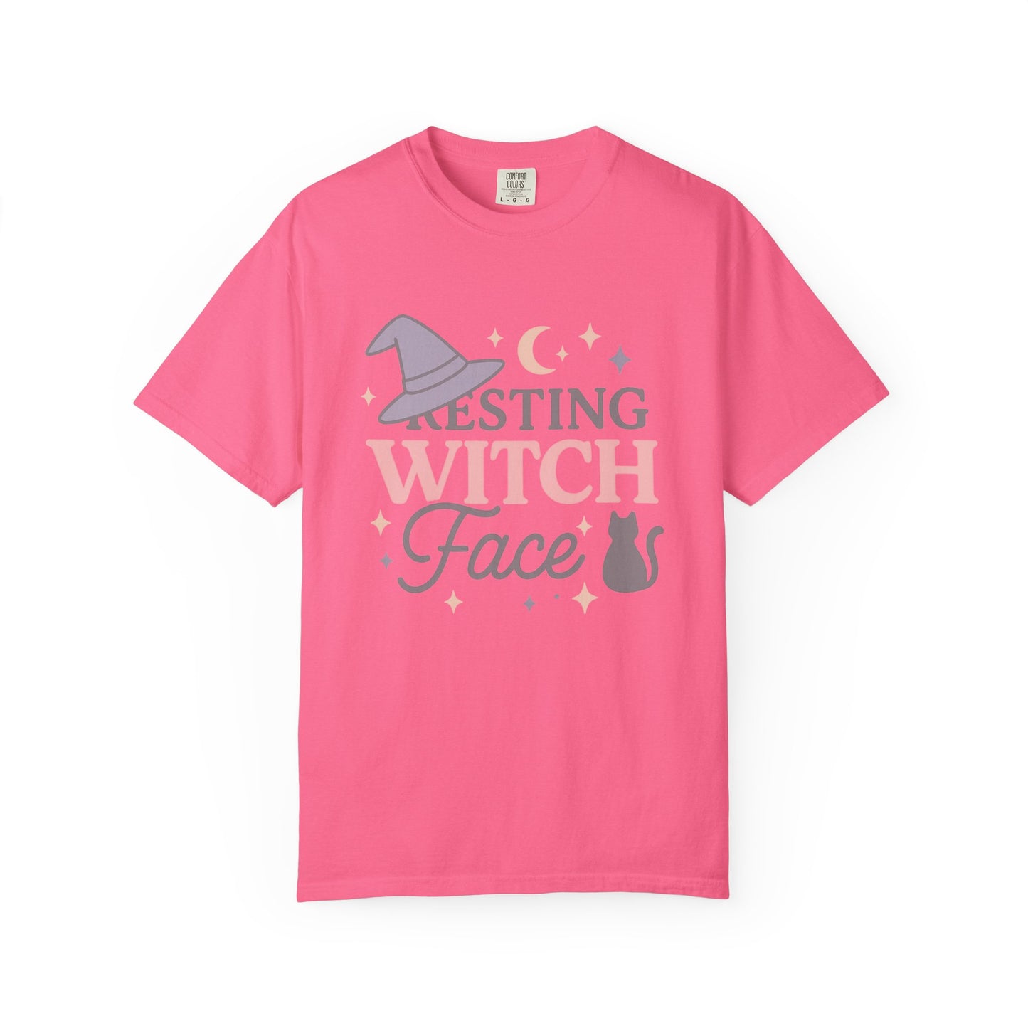 Fun Resting Witch Face Comfort Colors T-Shirt, Cozy Graphic Tee, Halloween Apparel, Gift for Witches, Unisex Seasonal Clothing, Witch-Themed Tee