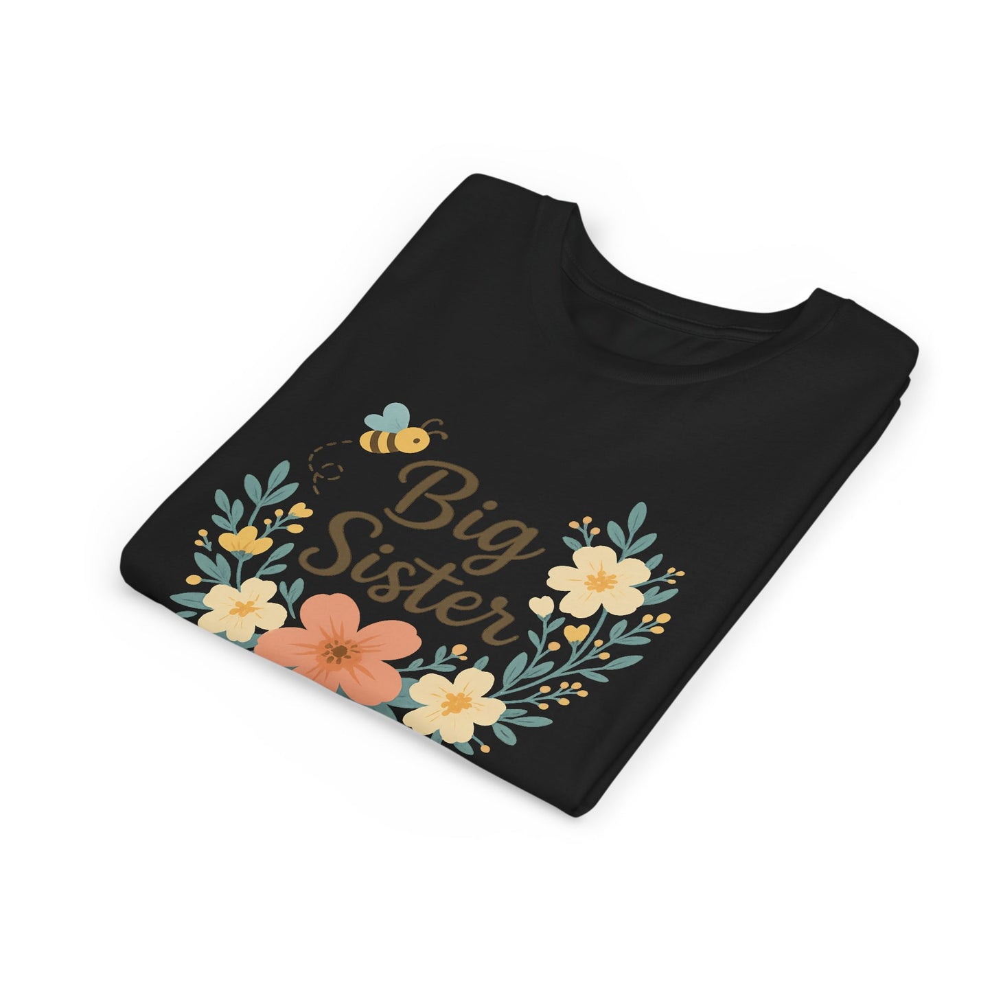 Big Sister Floral Youth Tee, Cute Kids Shirt, Gift for Siblings, Birthday, Family Celebrations, Baby Announcement, Spring Style