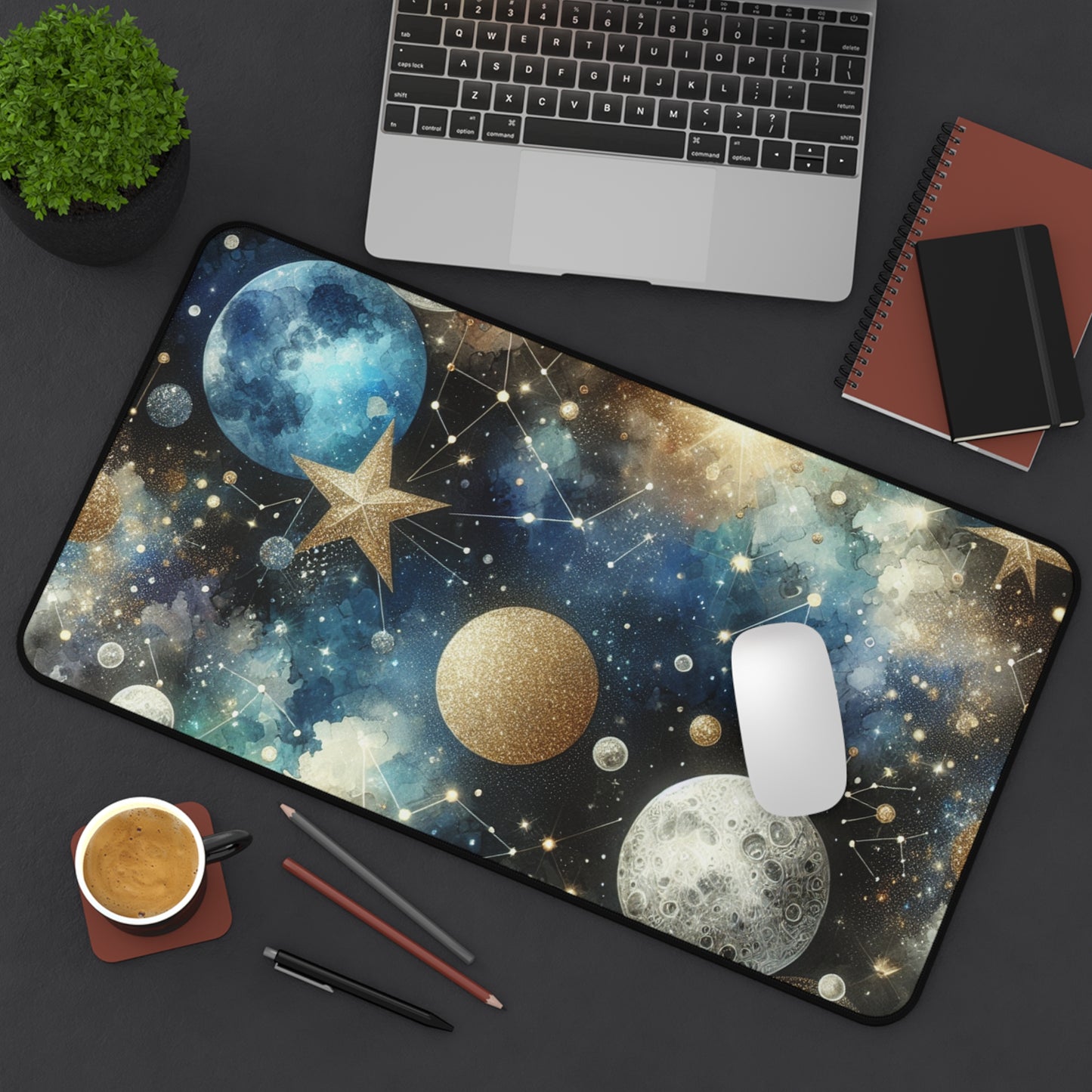 Cosmic Galaxy Desk Mat - Space-Themed Desk Accessories, Unique Gifts for Students, Home Office Decor, Gamer Mat, Astronomy Lovers
