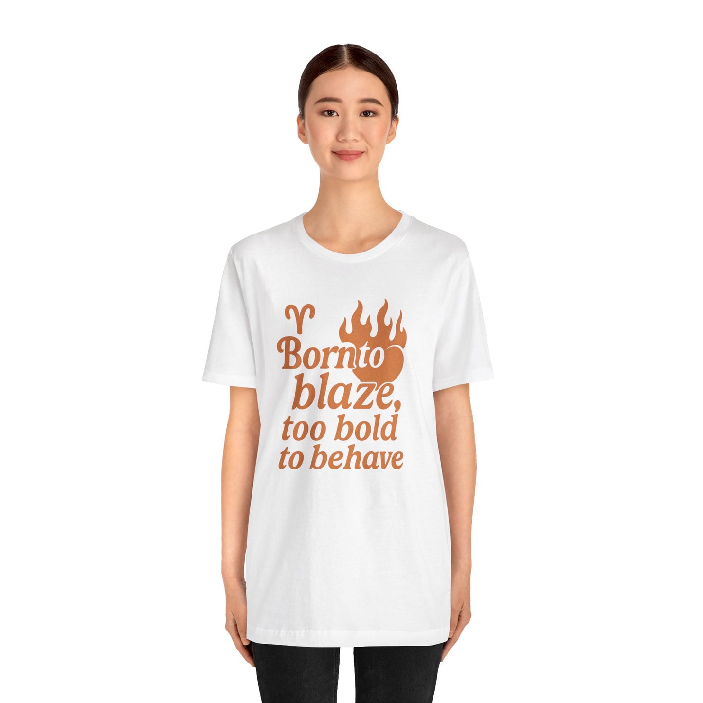 Born to Blaze Unisex Short Sleeve Tee - Aries Zodiac Shirt, Fire Sign T-Shirt, Birthday Gift, Astrology Apparel, Casual Wear, Graphic Tee