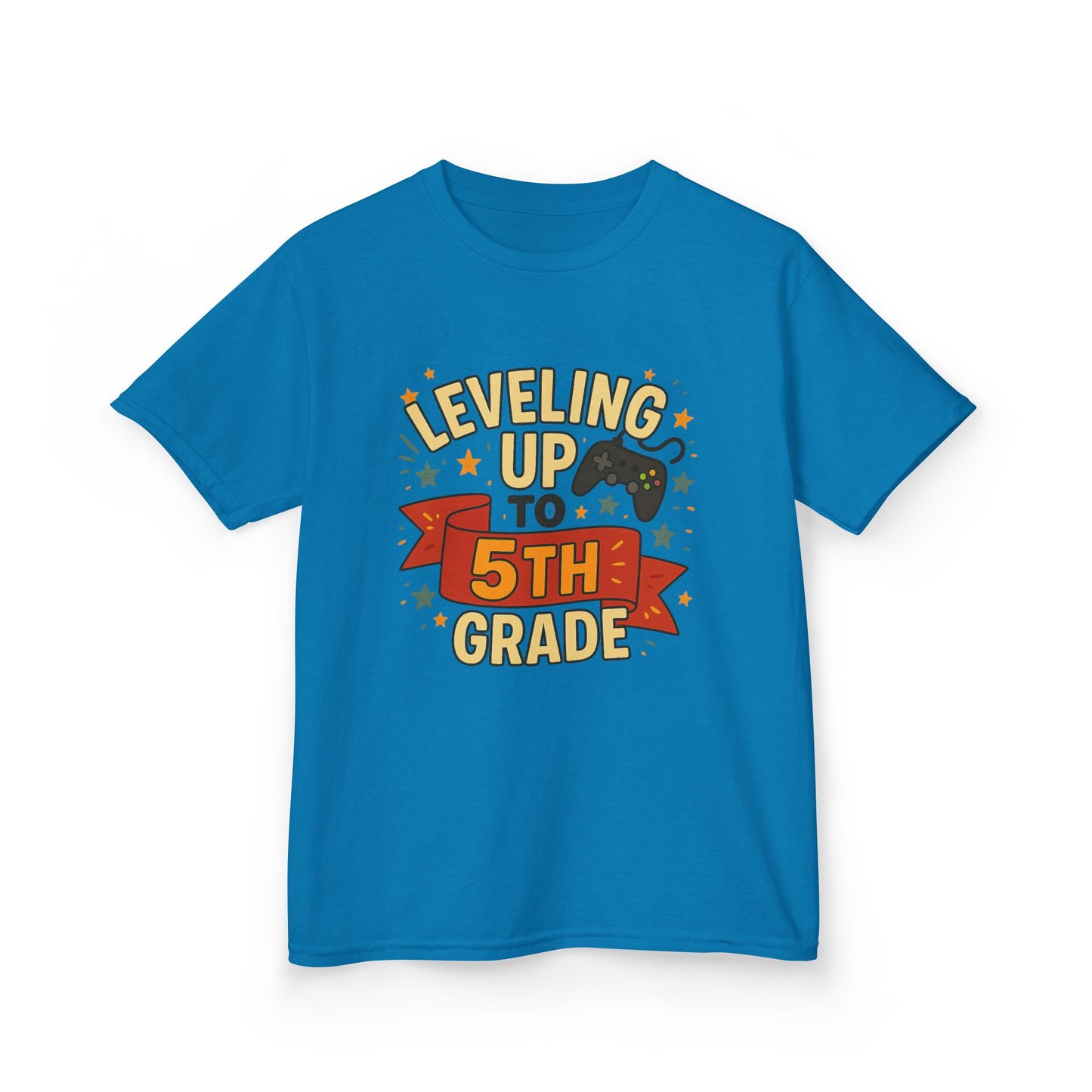 Kids Graduation Tee, Level Up to 5th Grade Shirt, Back to School Gift, Fun Class Celebration Top, Children's Achievement T-Shirt