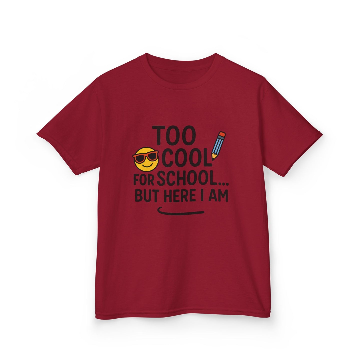 Kids Fun Tee: 'Too Cool for School' Graphic Shirt, Kids Tops, Back to School Wear, Birthday Gift, Casual Apparel