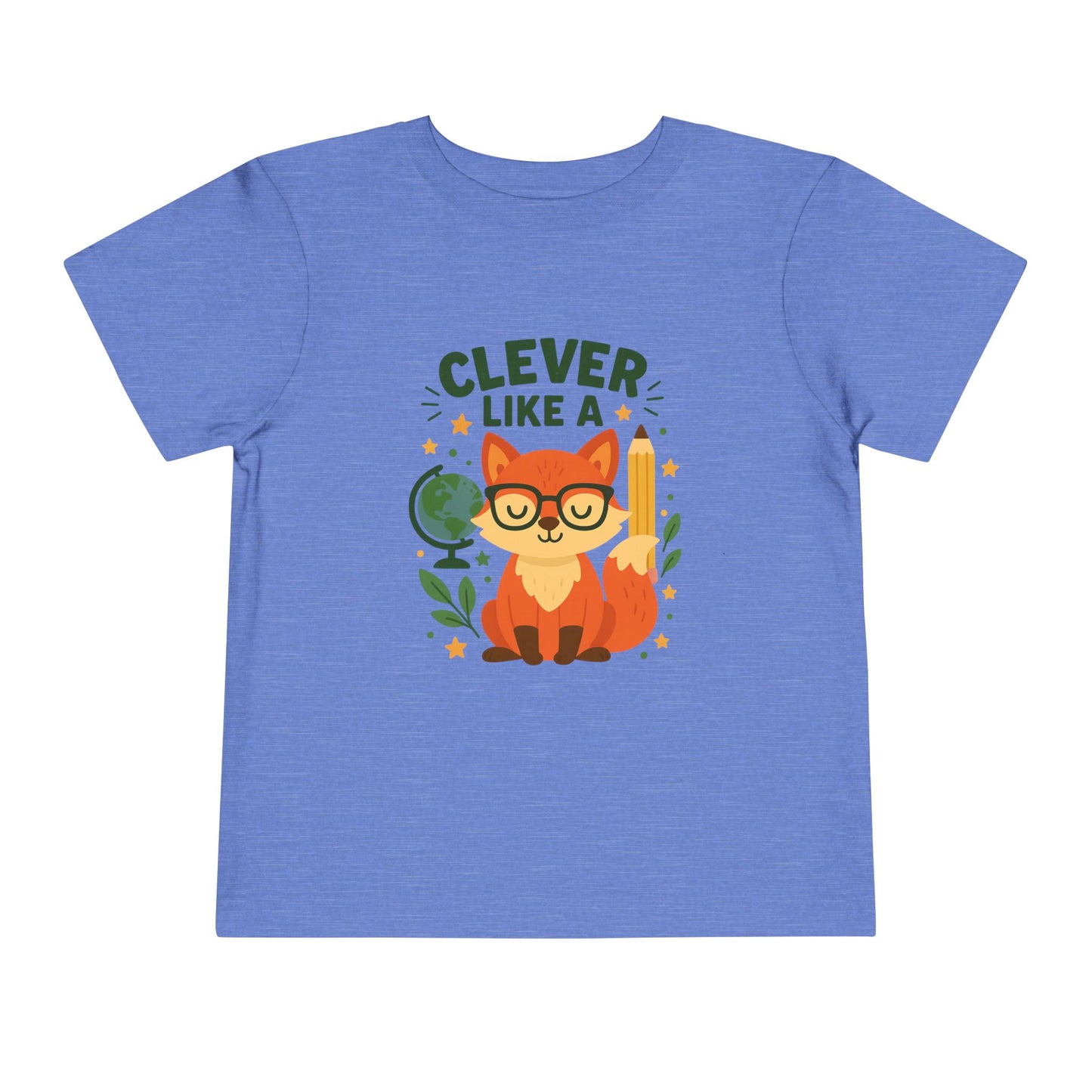 Clever Like A Fox Toddler Tee, Cute Kids T-Shirt, Back To School Shirt, Gift for Child, Toddler Apparel, Fun Graphic Tee